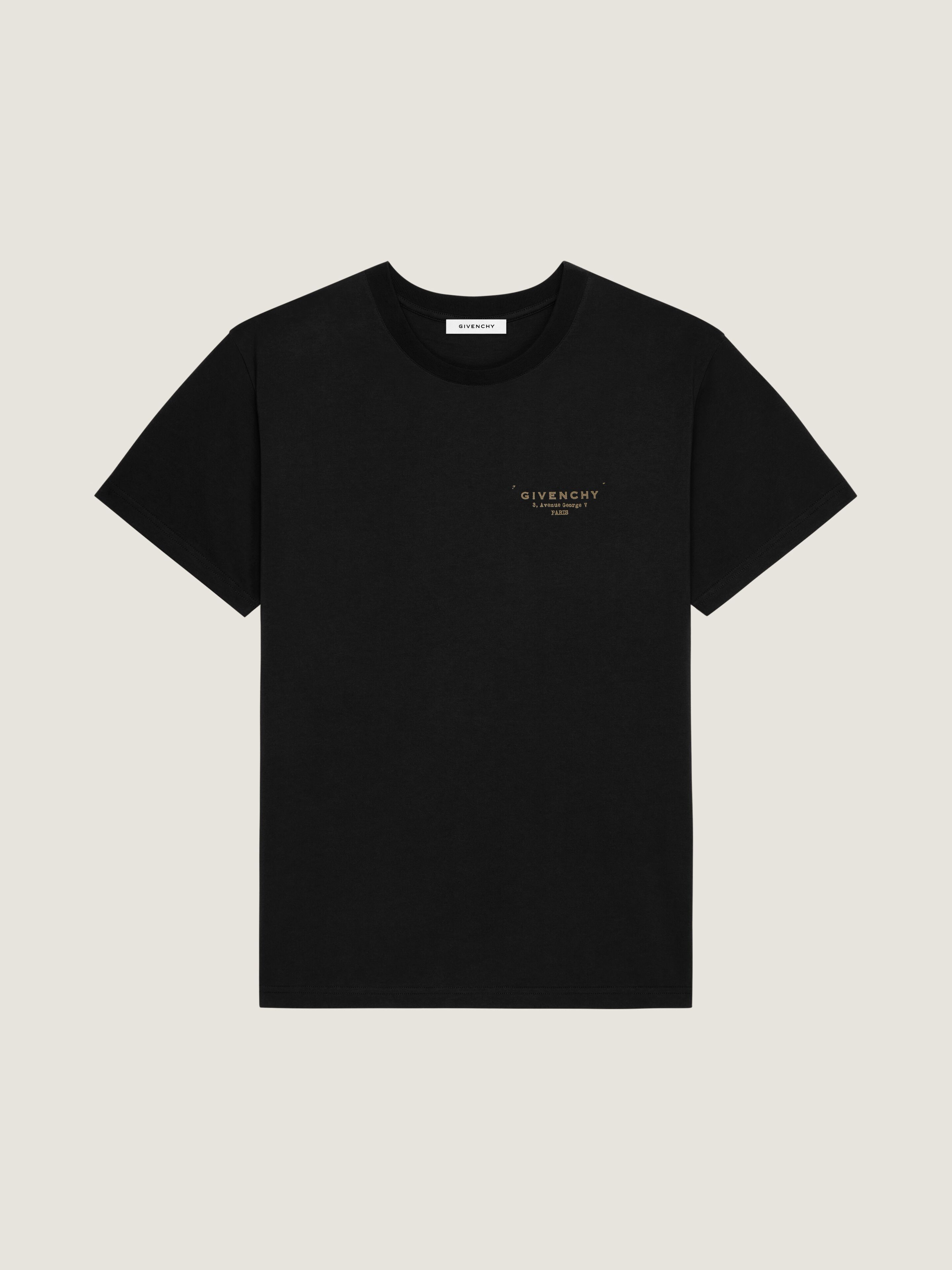 Givenchy Uomo Nero T-Shirt In Cotone Con Stampa Stamp