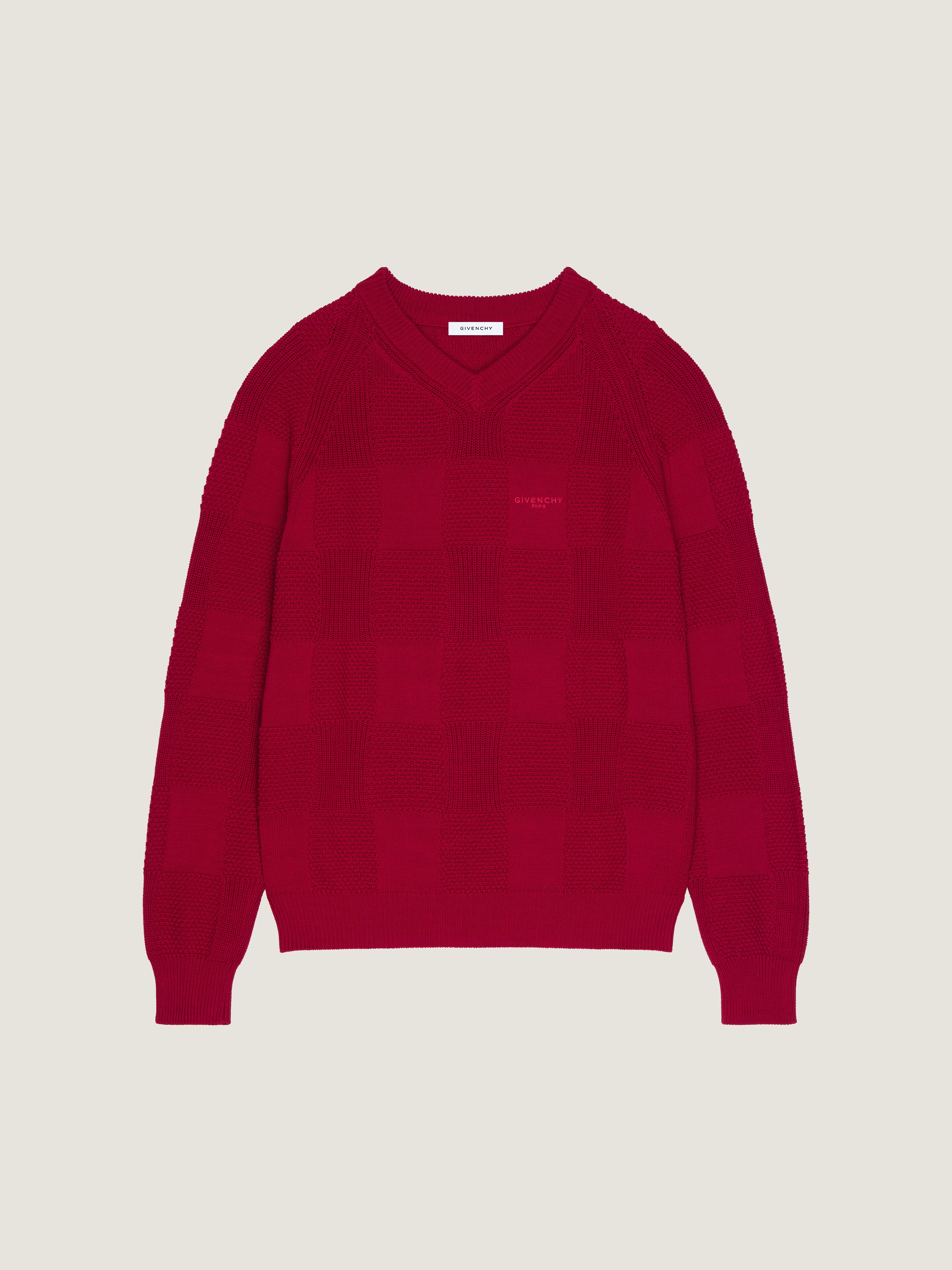 Givenchy Men's Cotton Knit Checked Sweater - Blue - S