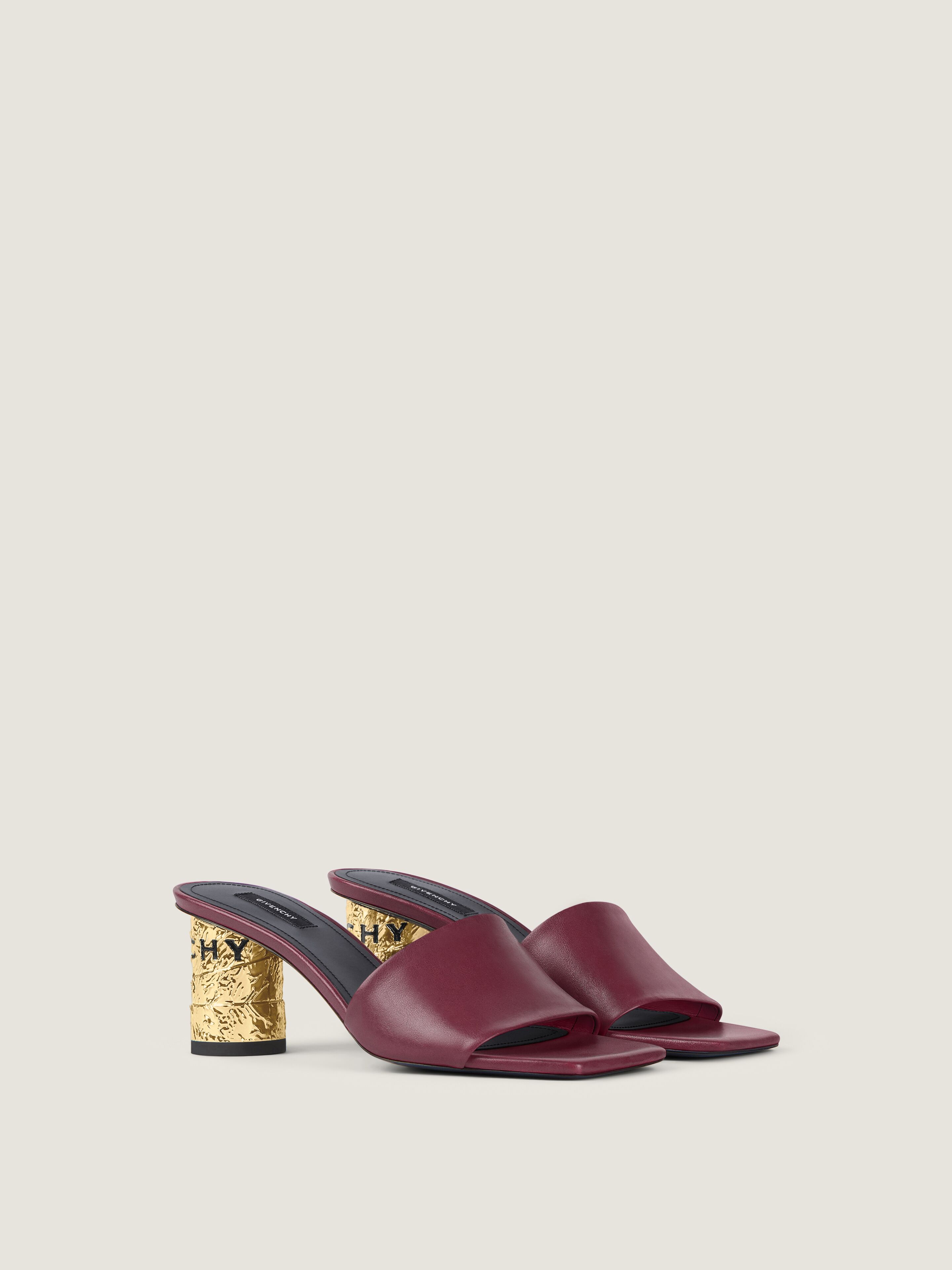 Givenchy Women's Heeled Mules in Calf Leather - Golden/Black - Size 36