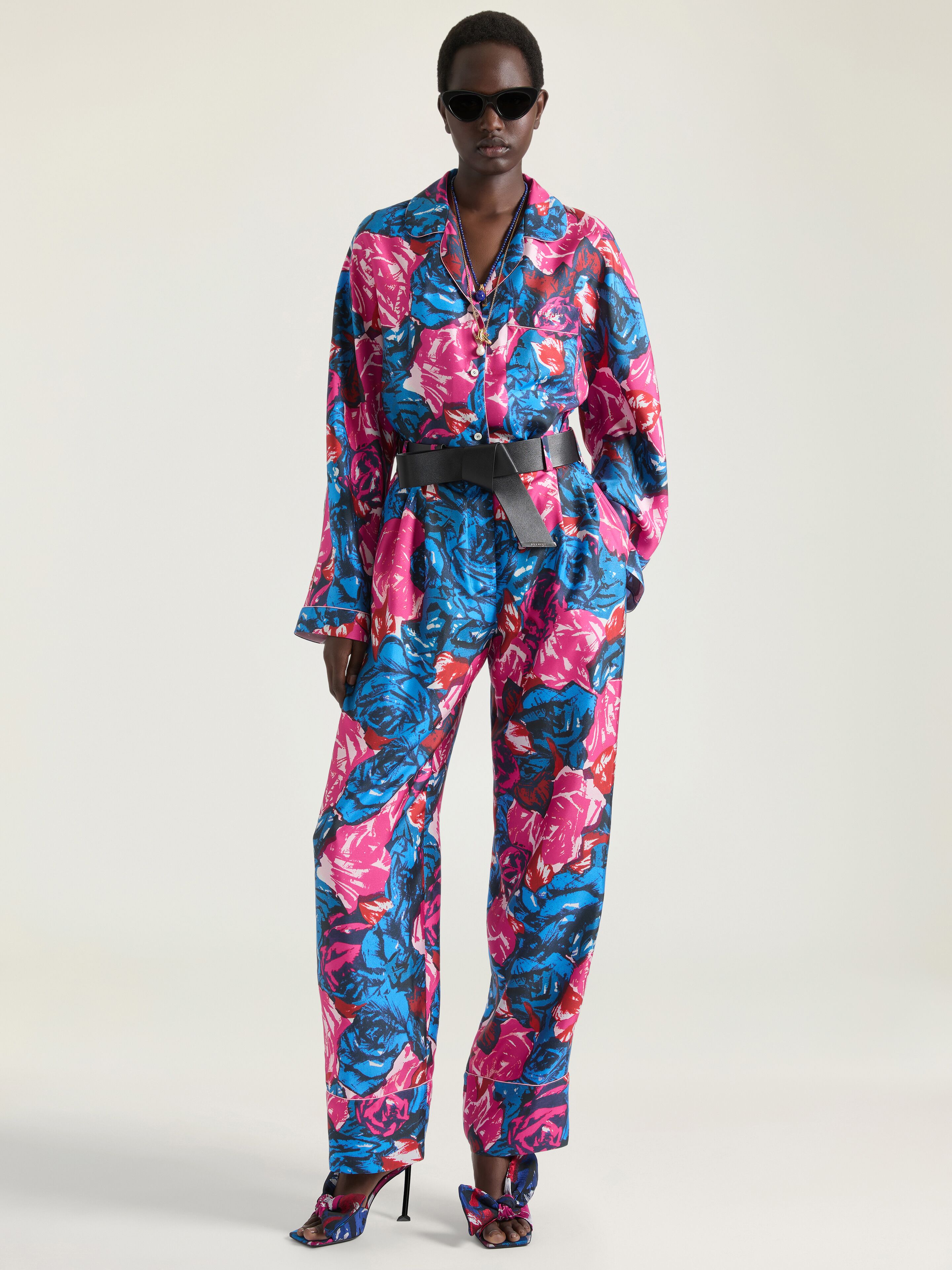 Givenchy - Women's Silk Pyjama Pants - Floral Print - Size 40