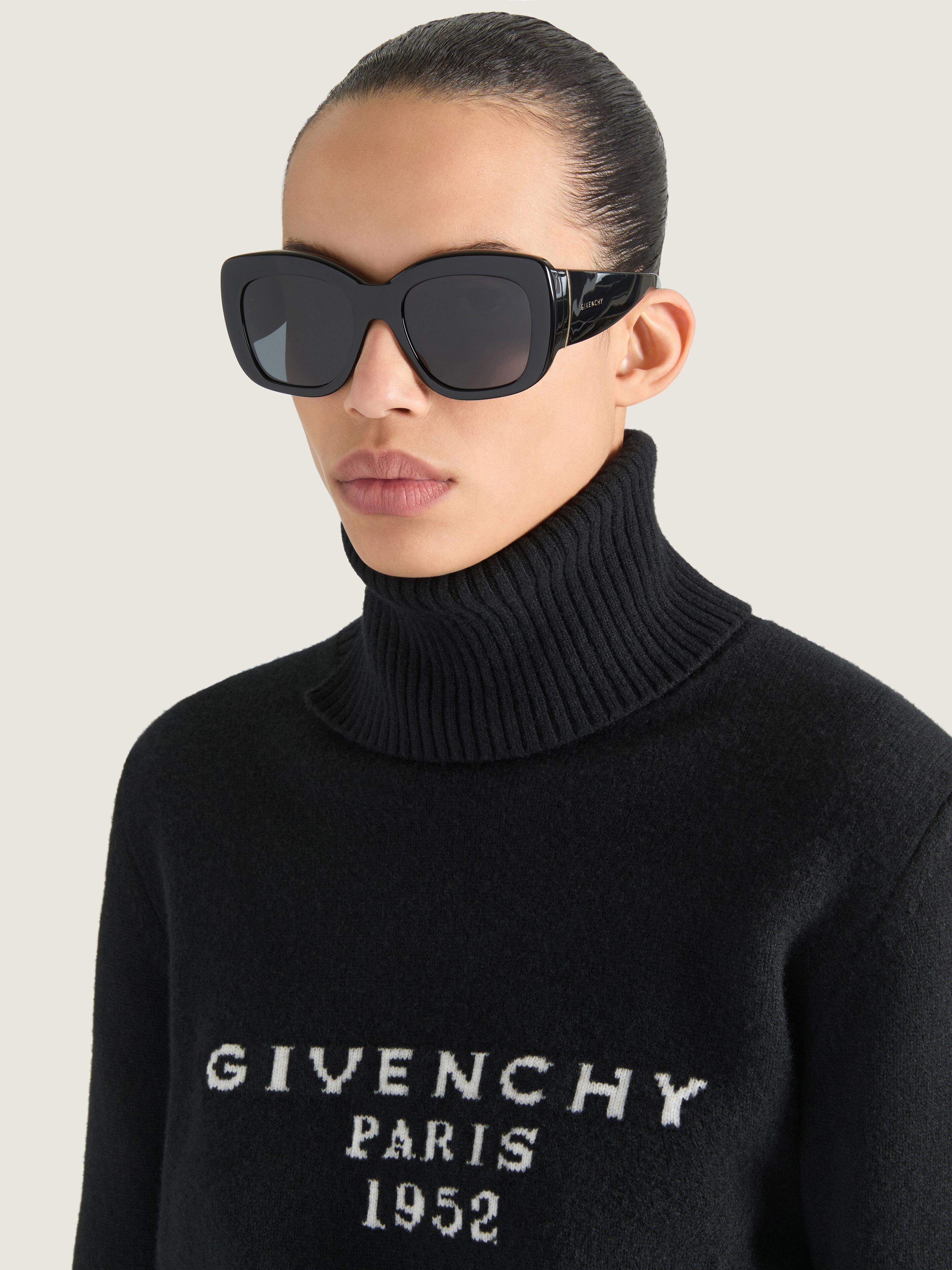 Givenchy Acetate Sunglasses - Square Shape - Smoke Lenses - Golden GIVENCHY Signature