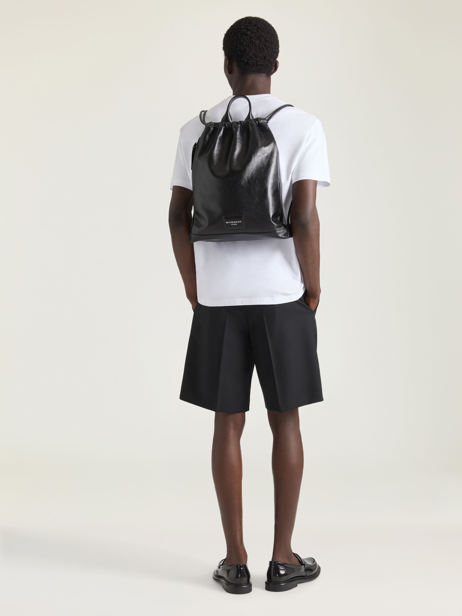 Antigona geprägter Rucksack aus glänzendem, genarbtem Leder