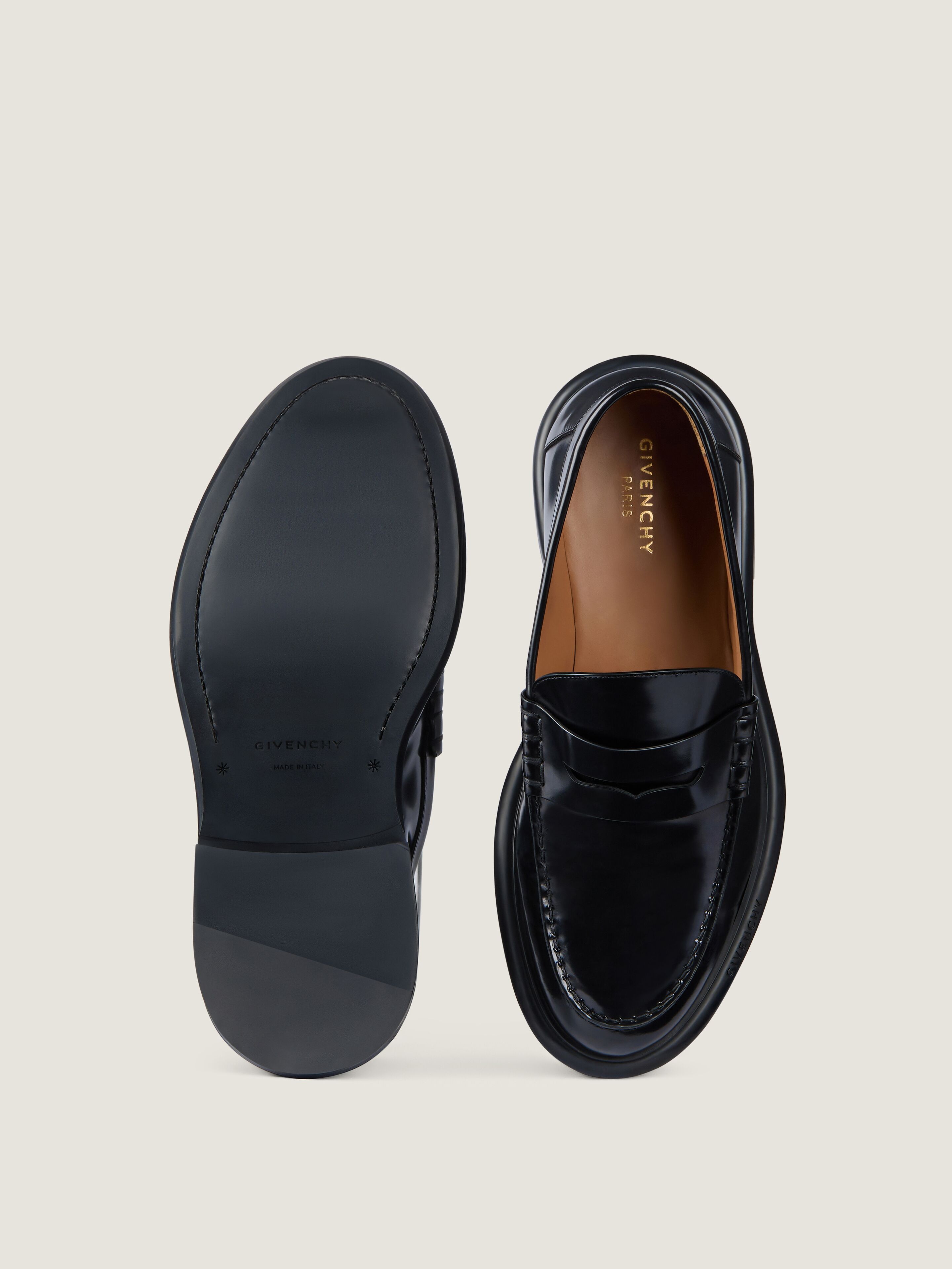 Gent loafers in brushed leather in - black - BH203PH1X9-001 | Givenchy