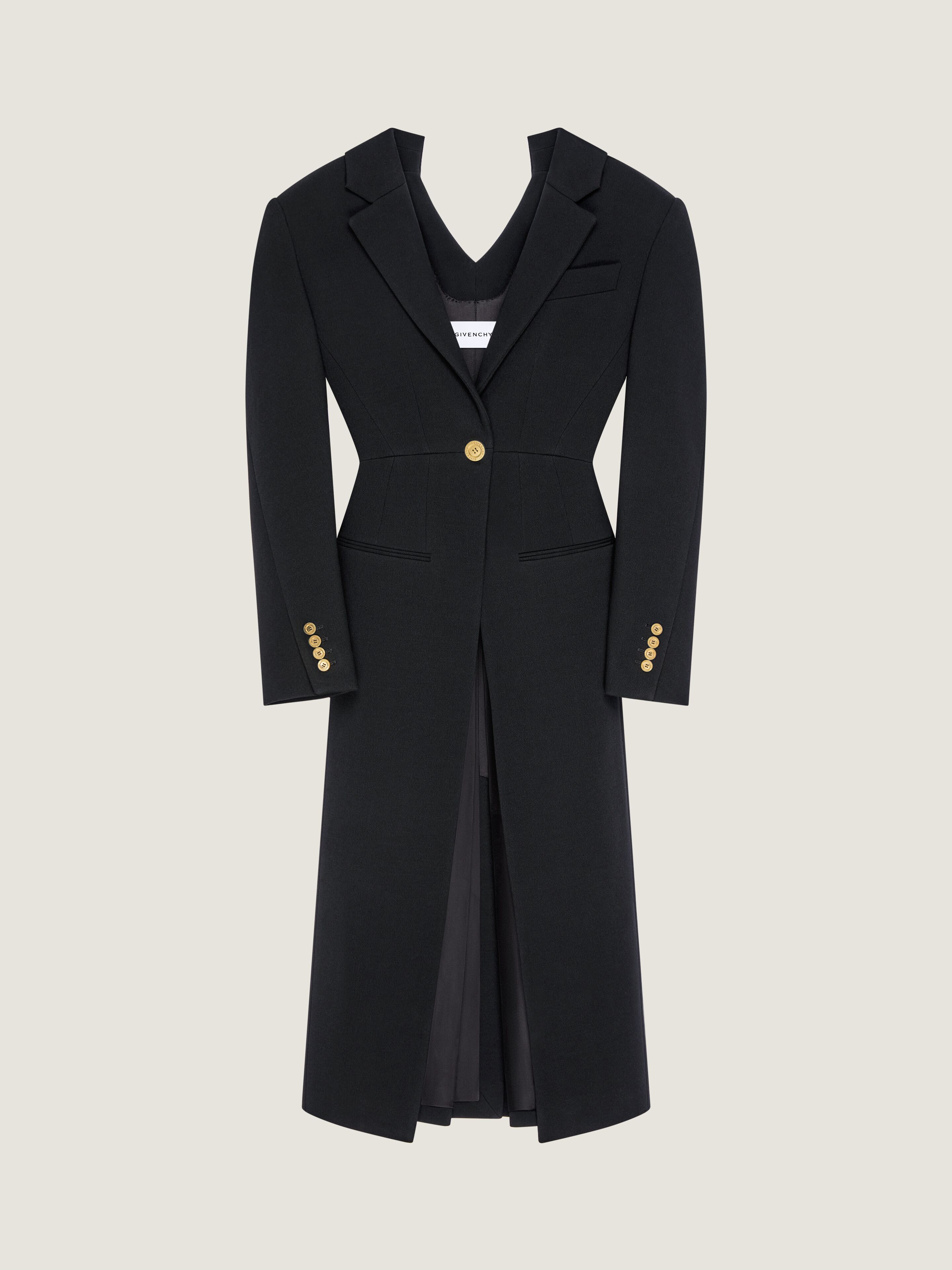 Givenchy Manteau À Découpes En Laine In Black