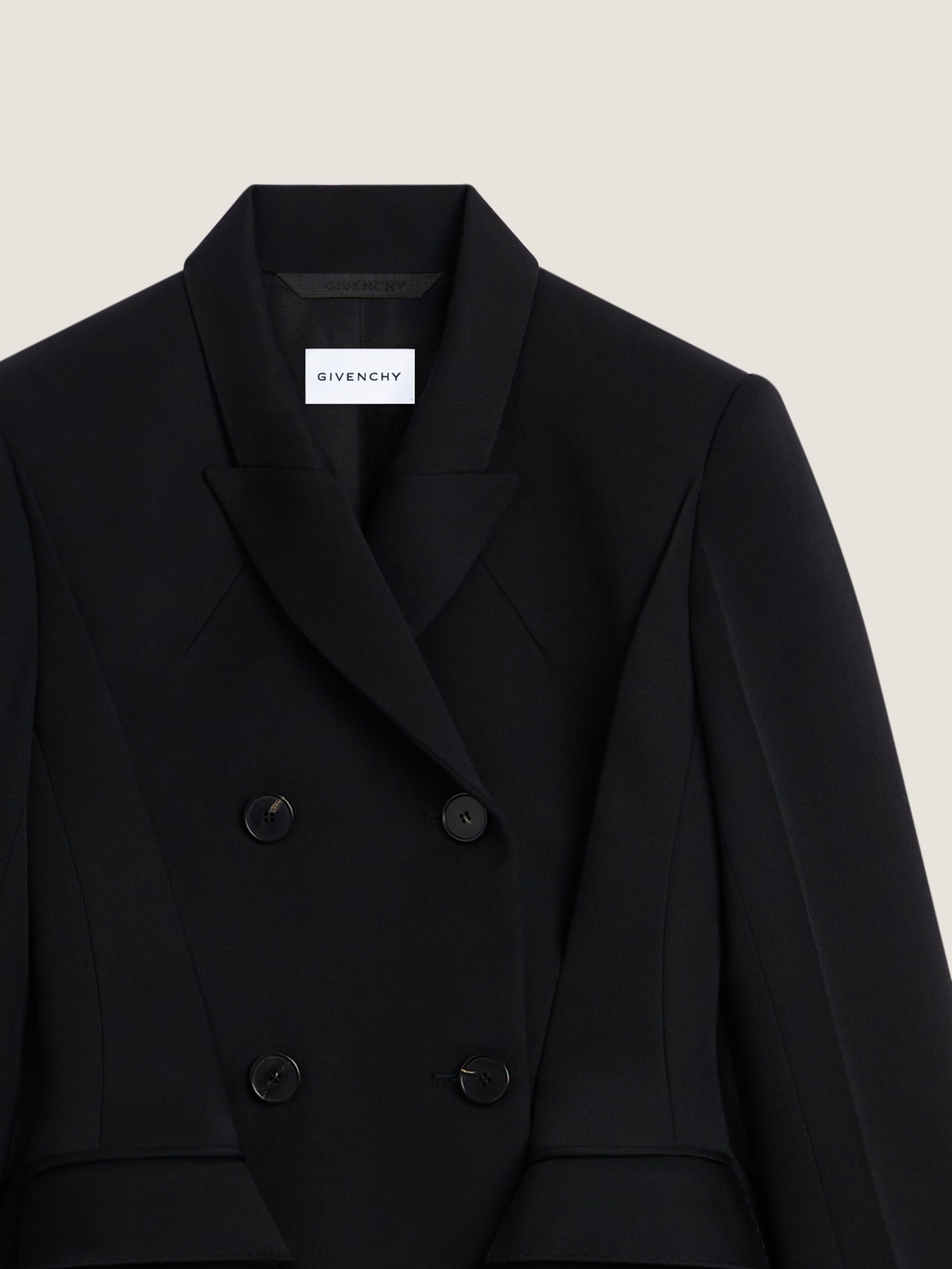 Pinch double-breasted jacket in wool in - black - BW30RC167D-001