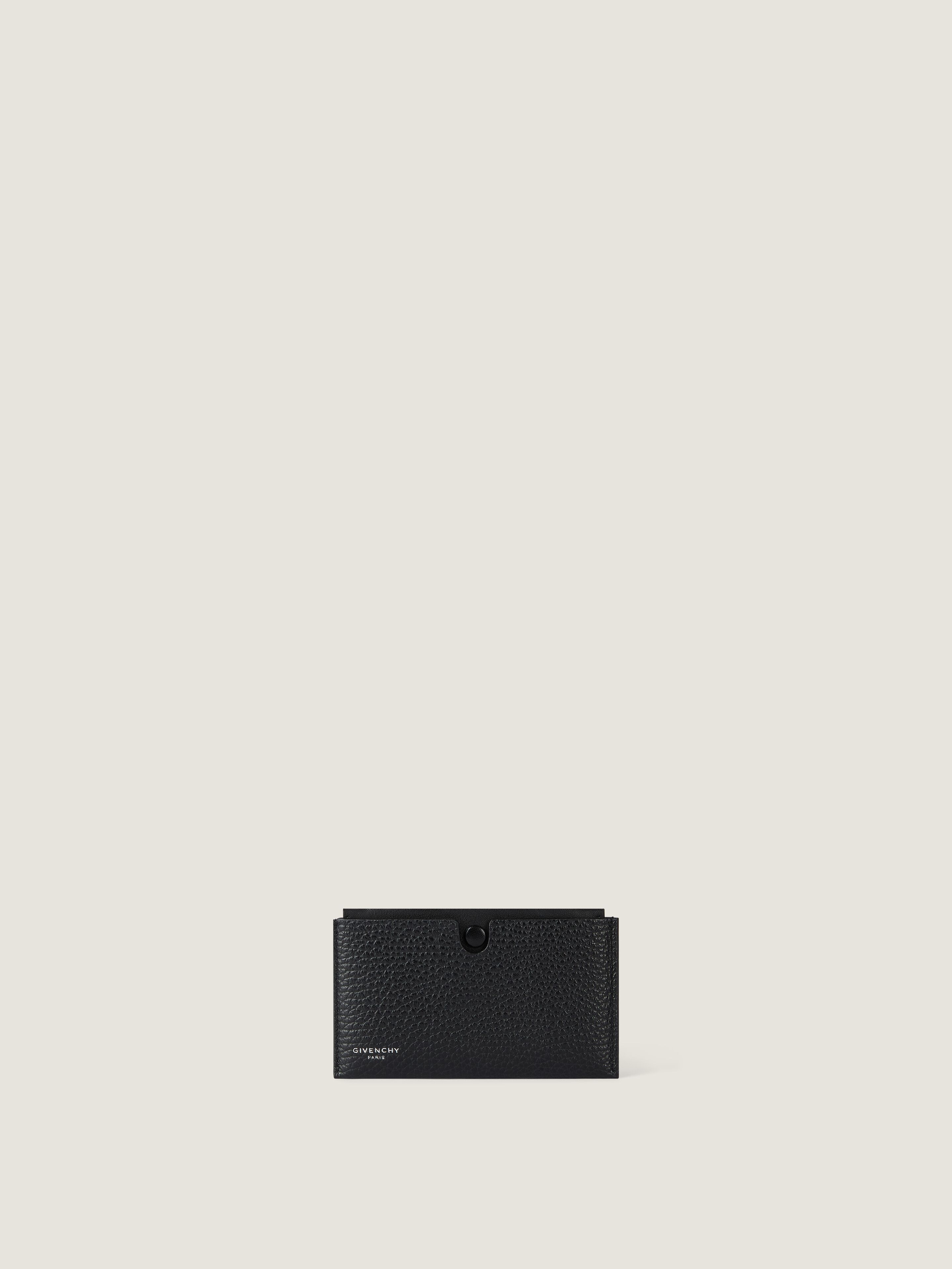 Givenchy Fold Card Holder With Case In Grained Leather In Black