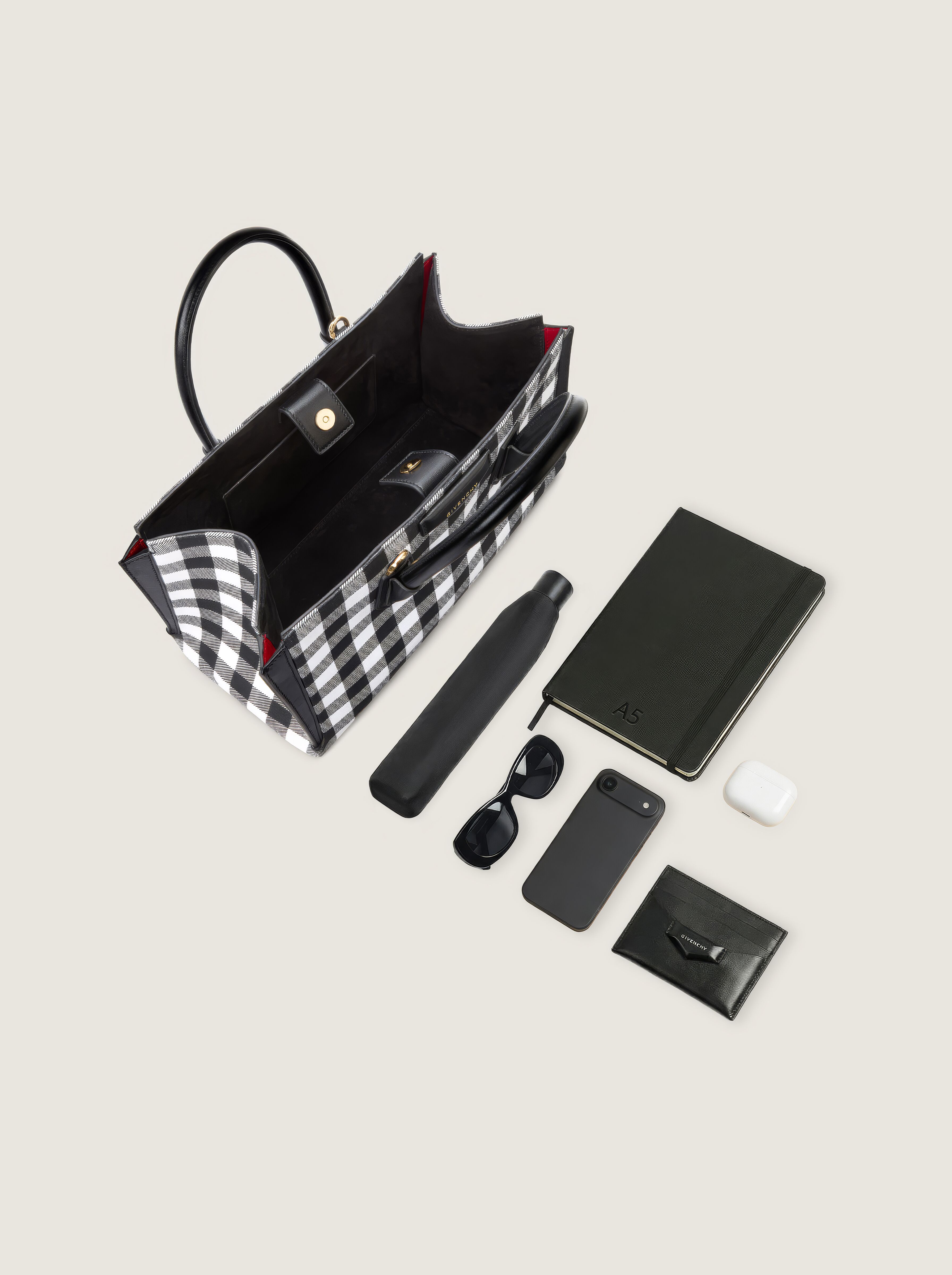 Small Antigona Catchall bag in checked canvas | Givenchy US | Givenchy