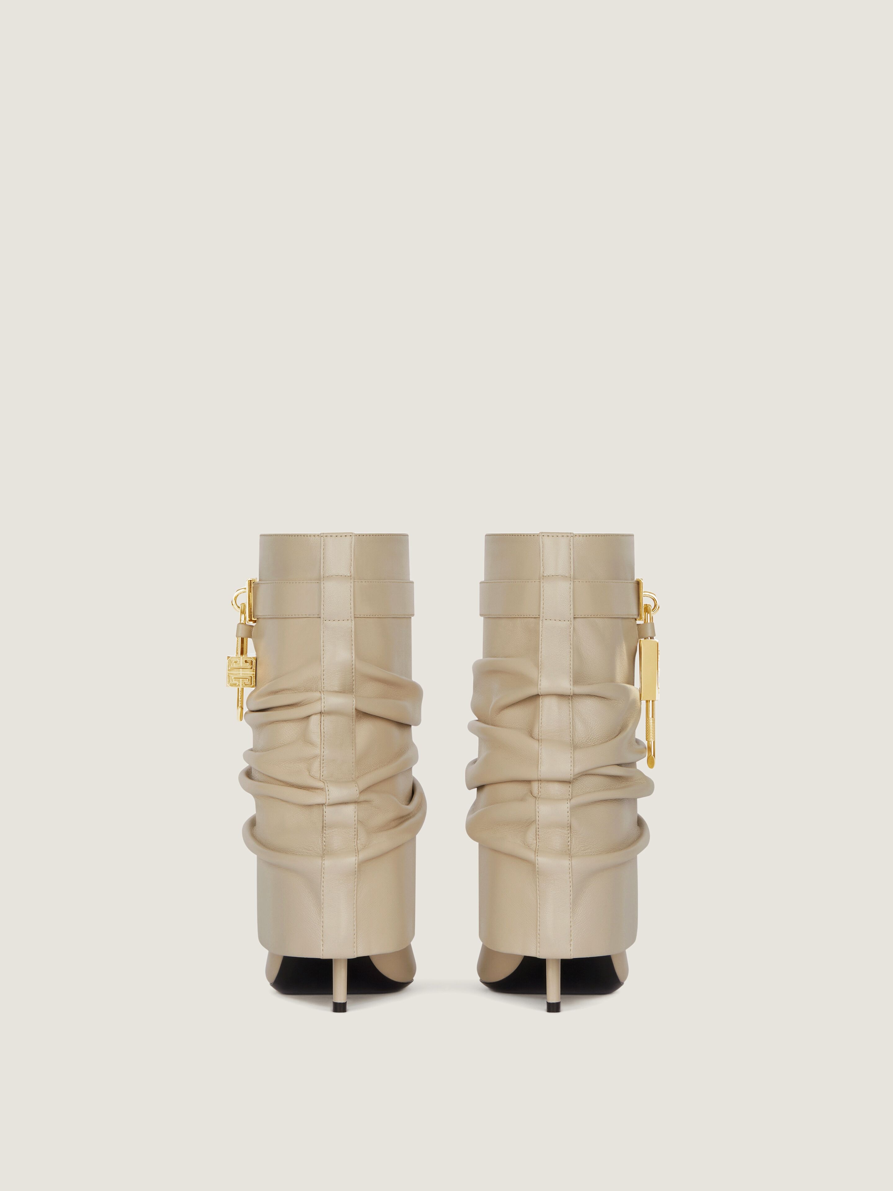 Shark Lock Stiletto ankle boots in nappa leather in