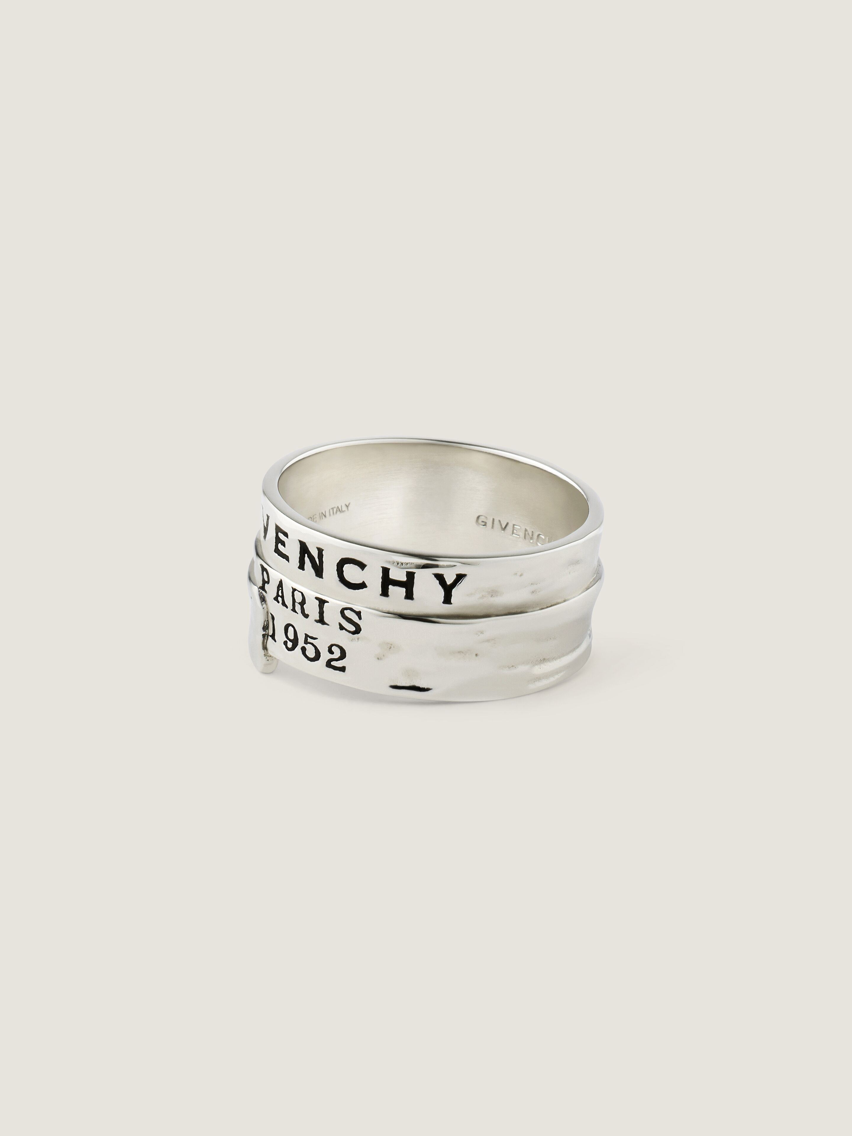 GIVENCHY Tape ring in metal and enamel in - antic silvery