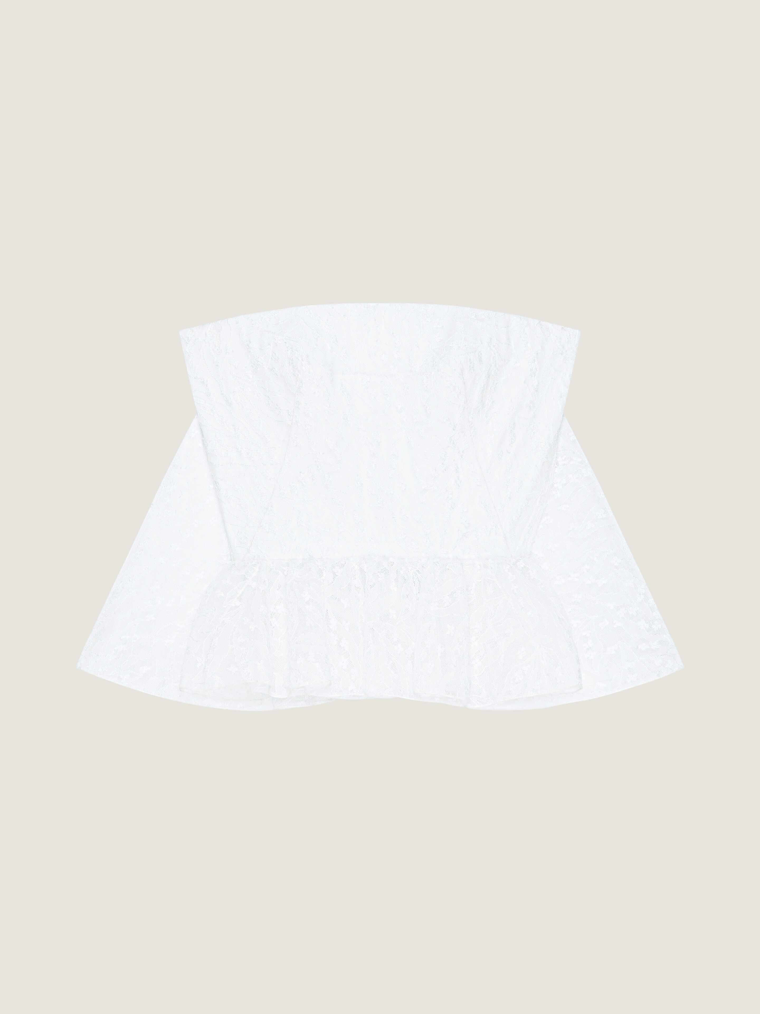 Bustier cape back top in lace in - white - BW61FR20HB-100