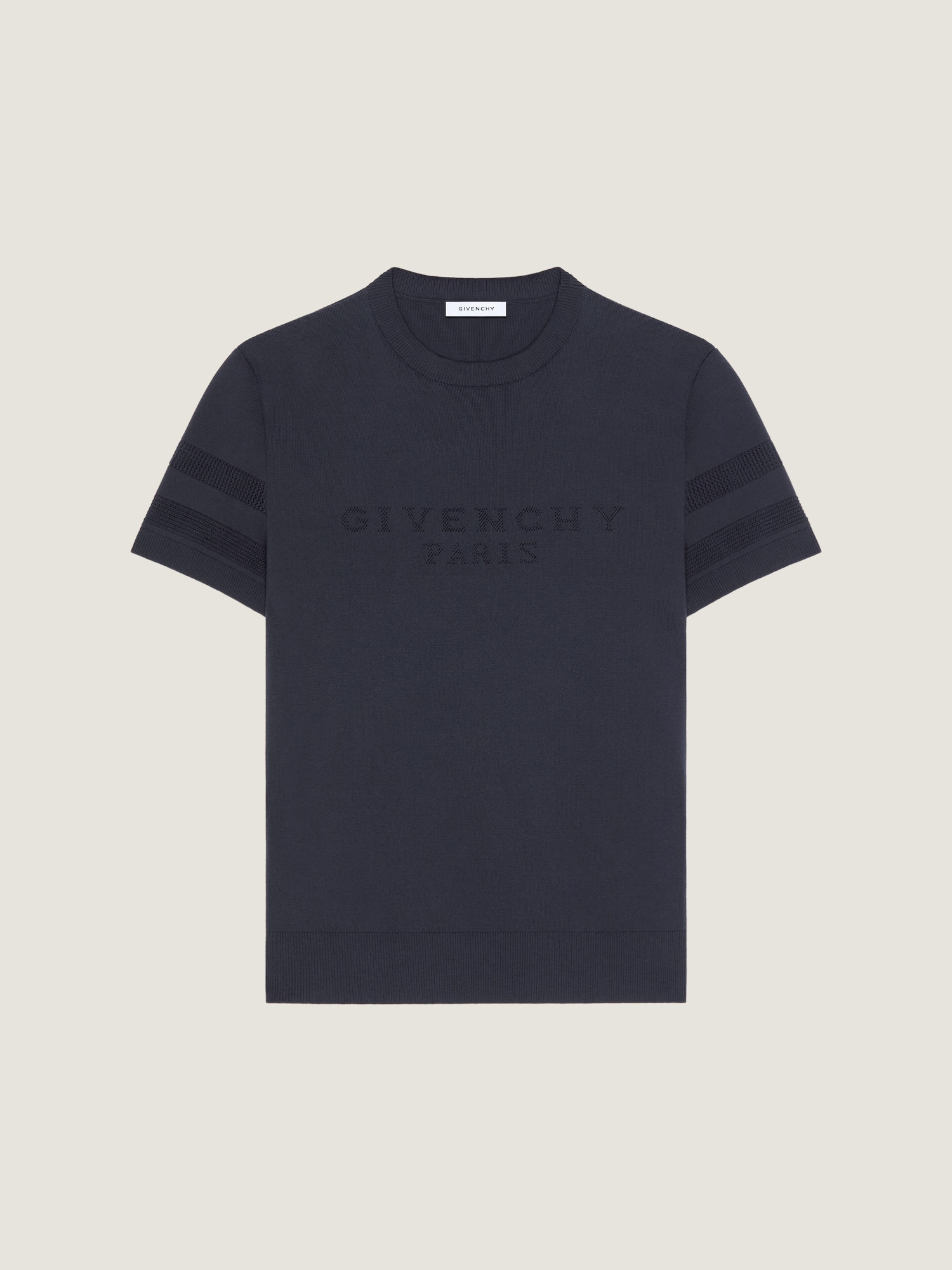 T-shirt in cotton knit with GIVENCHY Paris jacquard