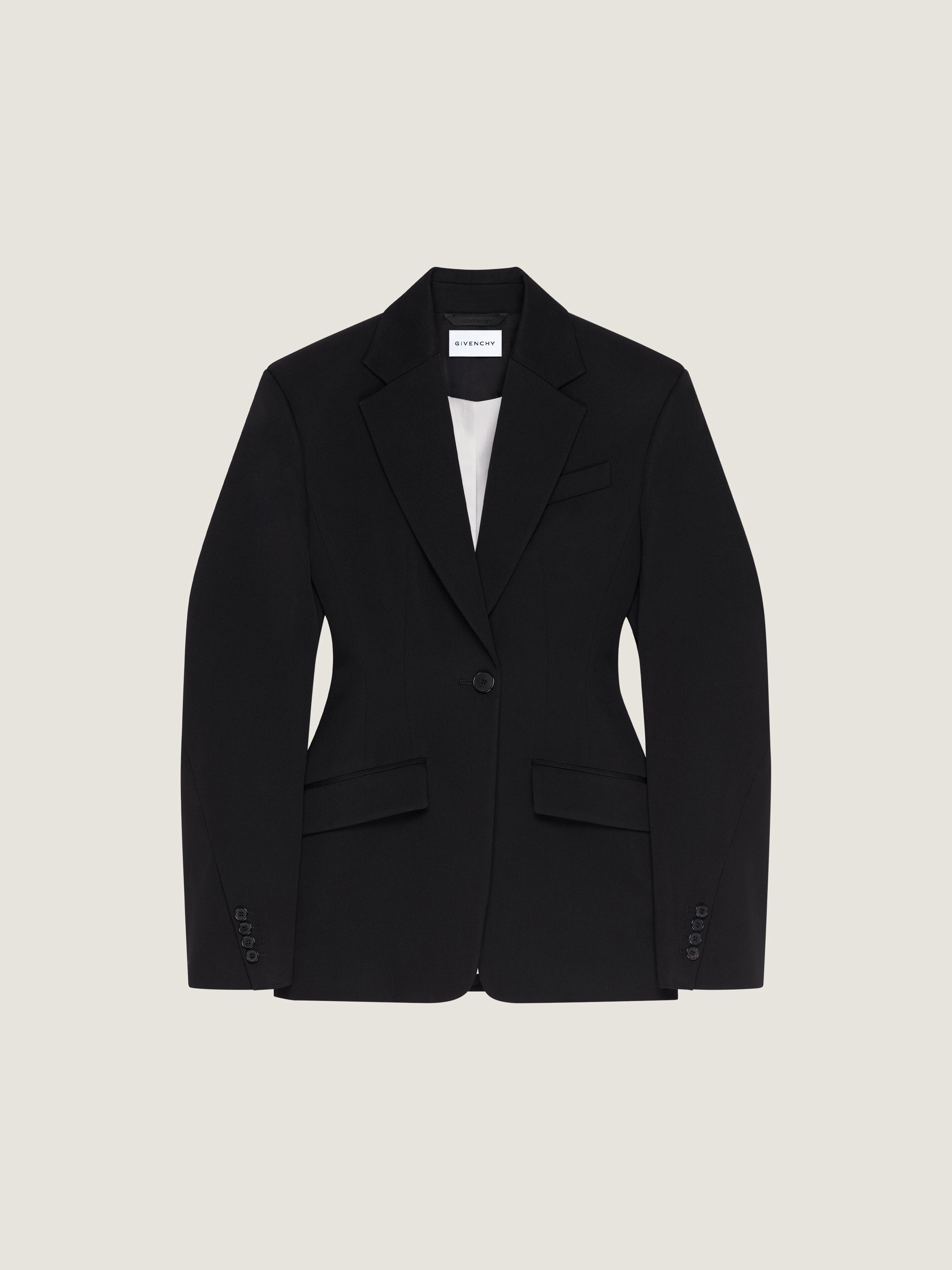Single-breasted Cocoon jacket in wool in - black - BW30L315CT-001