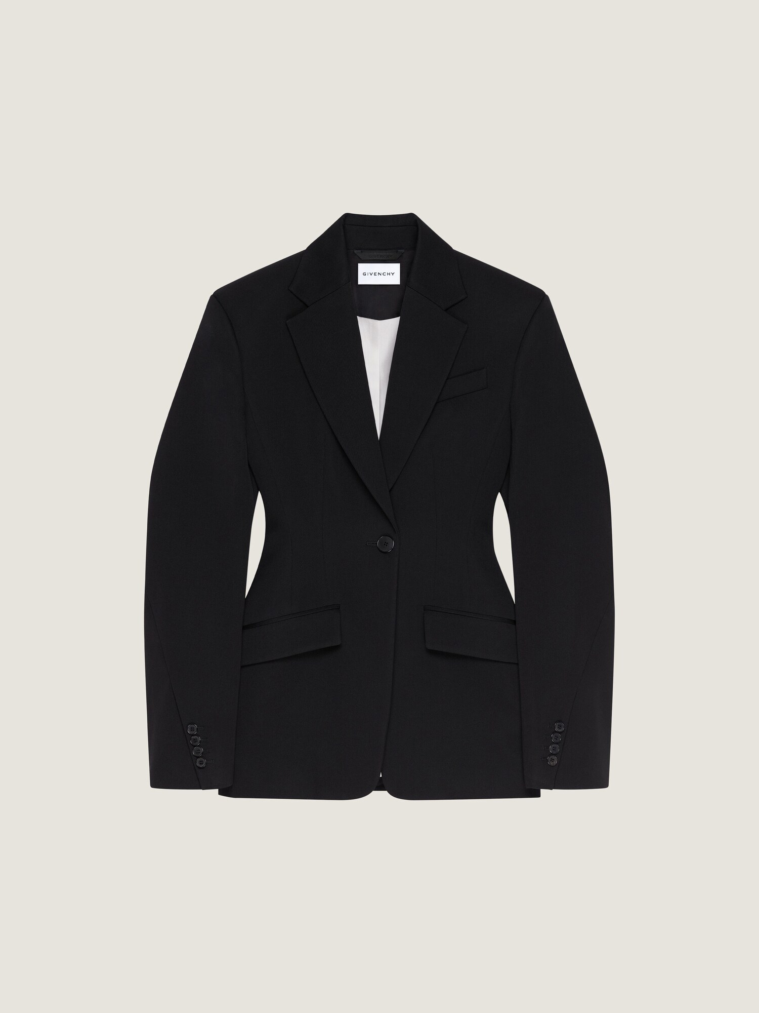 Single-breasted Cocoon jacket in wool in - black - BW30L315CT-001 