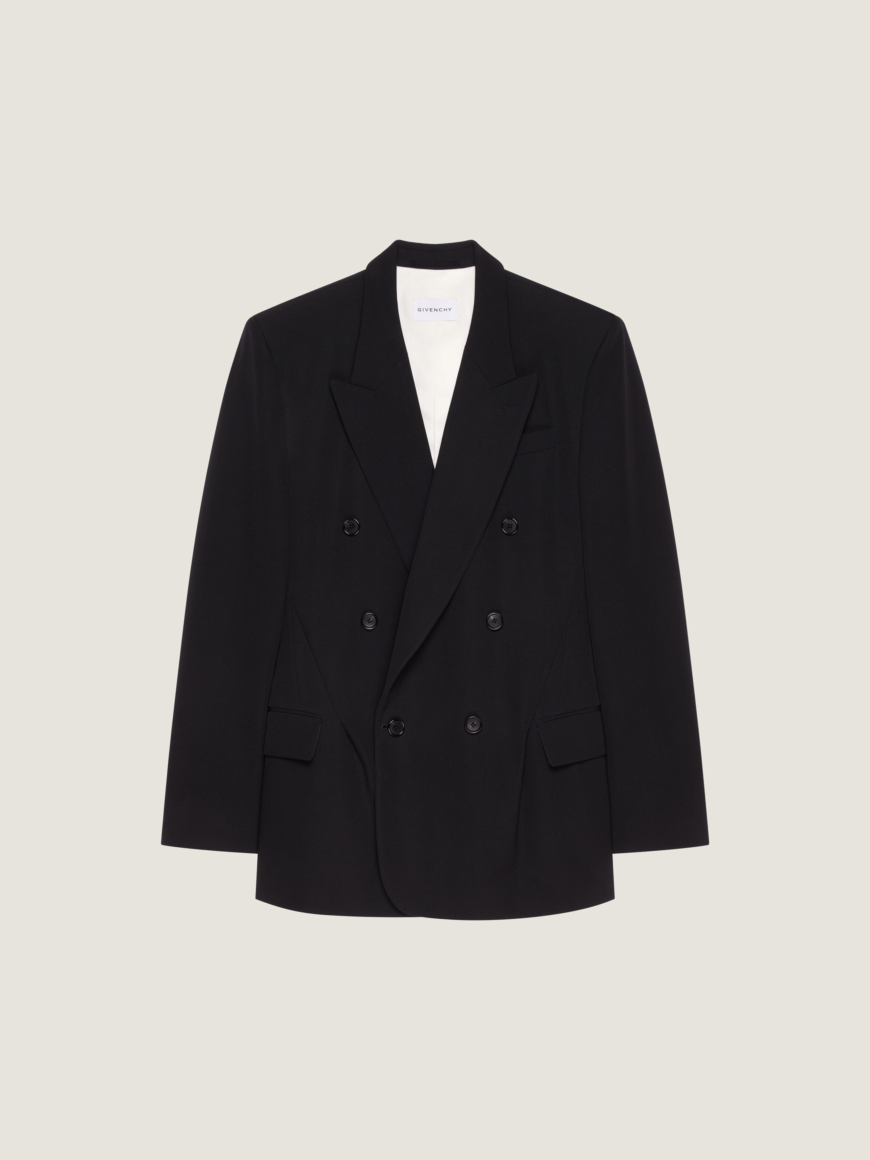 80s GIVENCHY ブラック リネン 100% ダブルブレスト ジャケット 80s GIVENCHY ブラック リネン 100% ダブルブレスト ジャケット 【公式