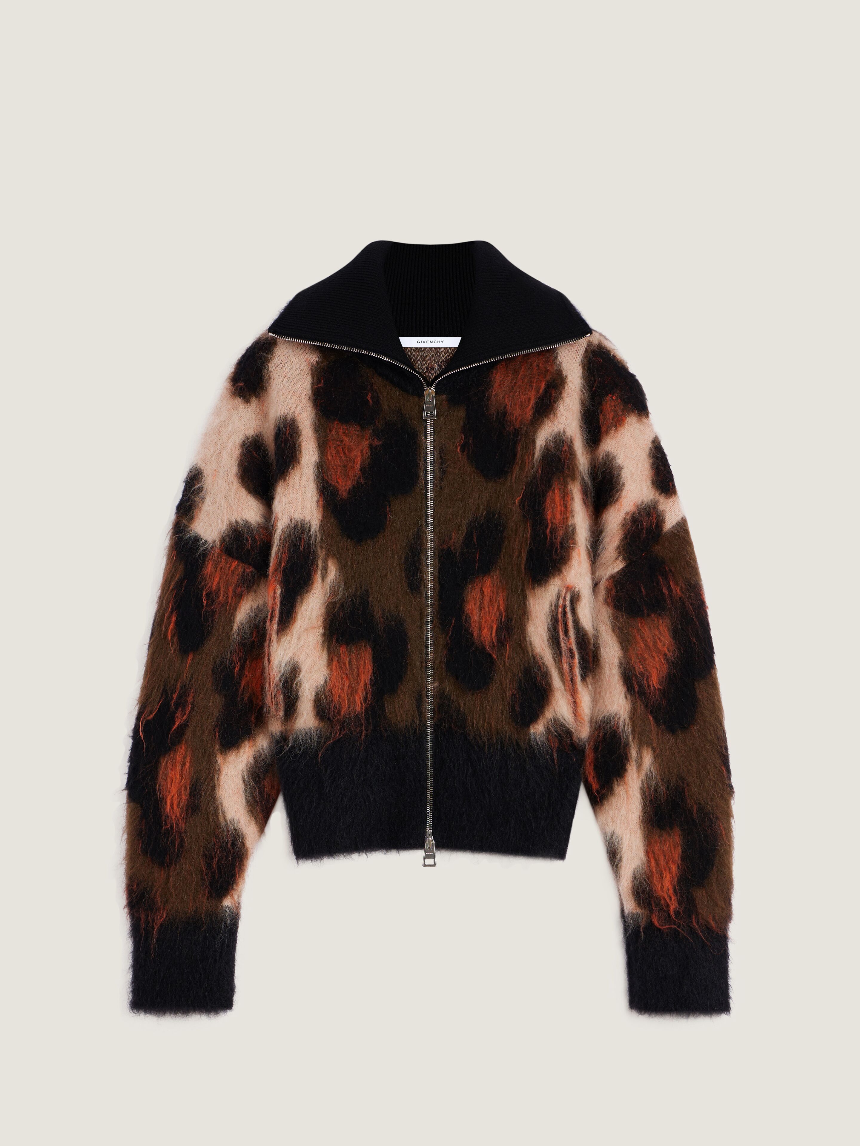 Givenchy Blouson In Brushed Leopard Jacquard In Multi