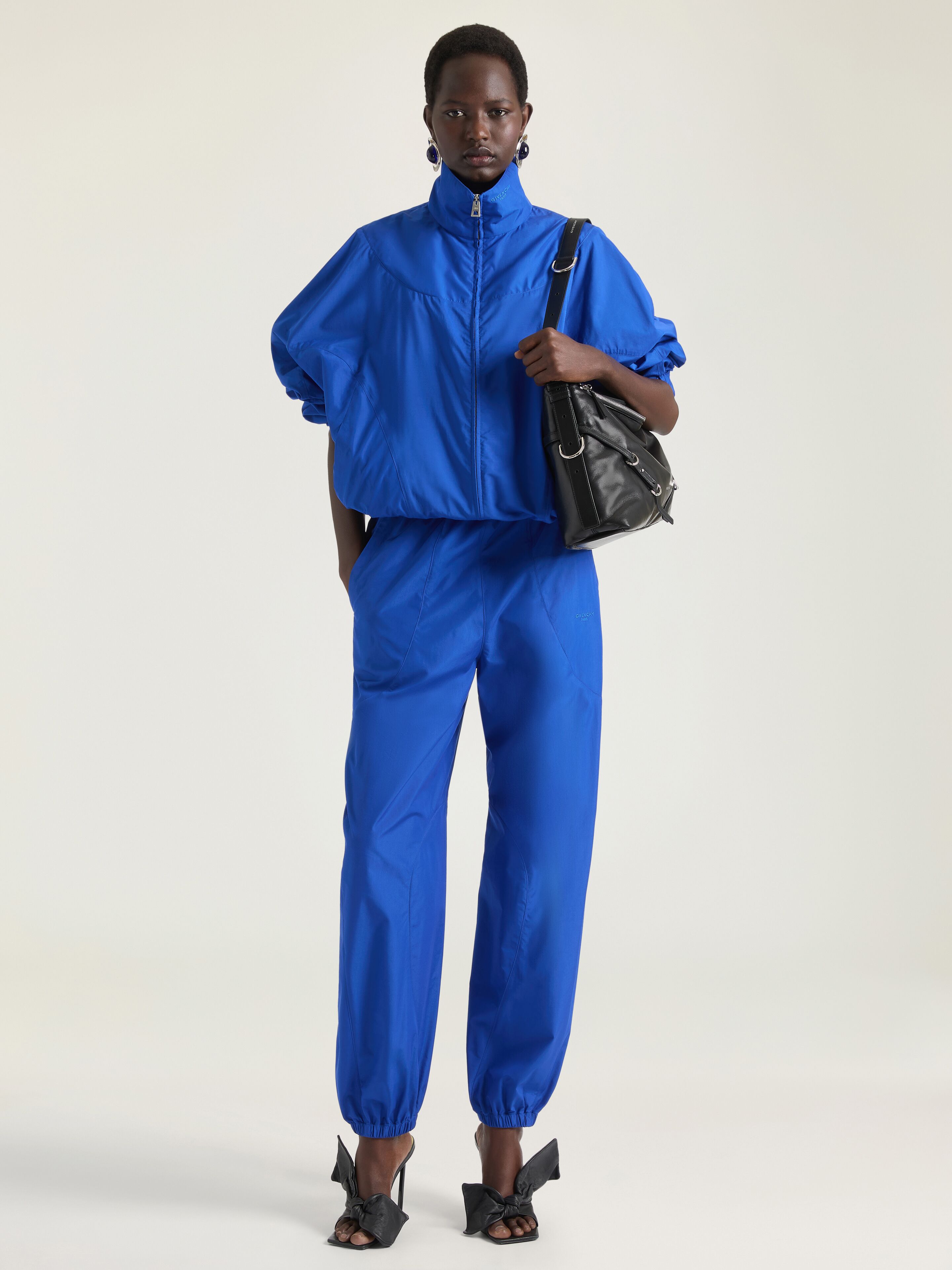Cocoon jogger pants in technical cotton in - royal blue