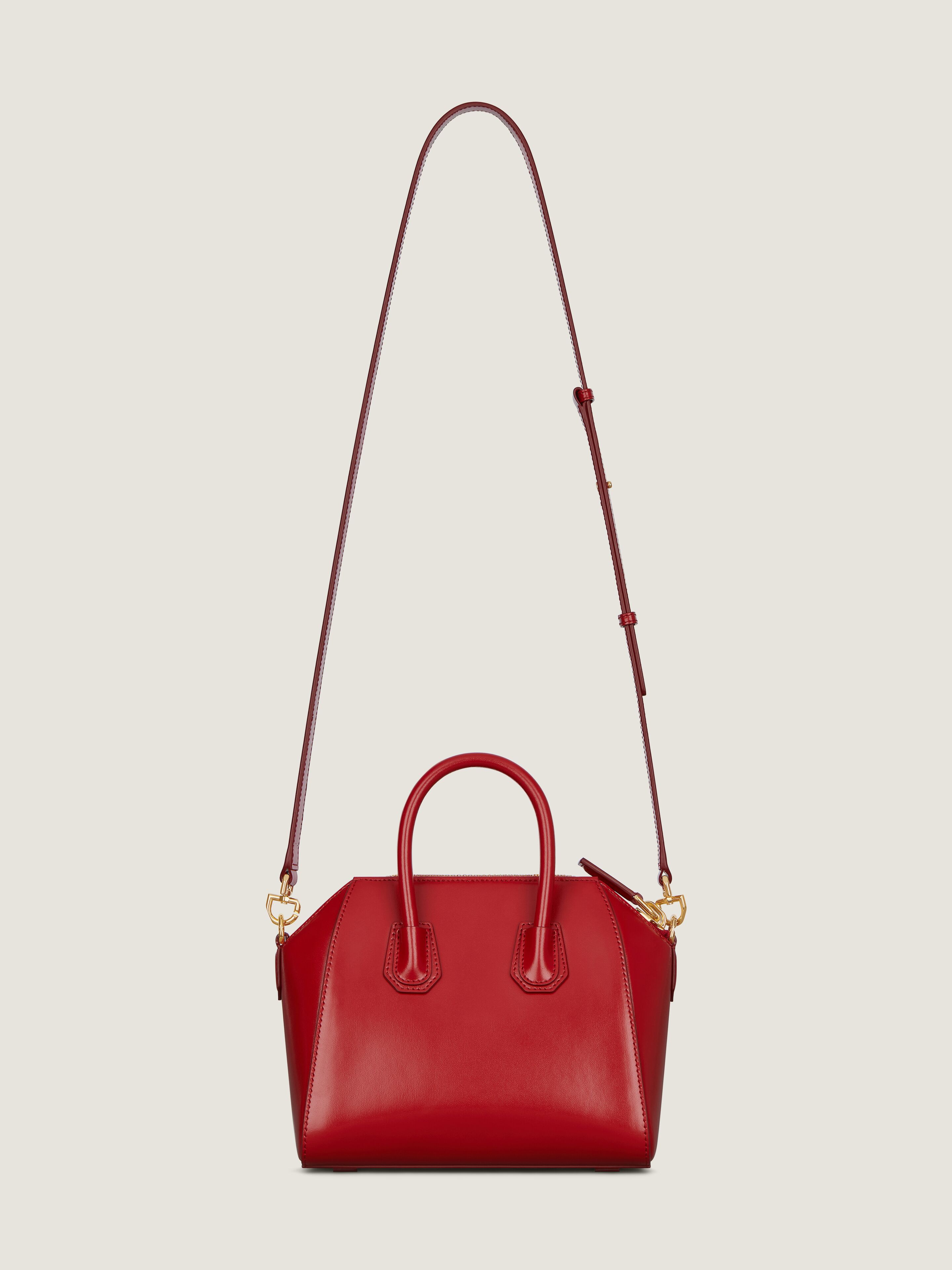 Mini Antigona bag in Box leather in - vermillon - BB5148B13A-640