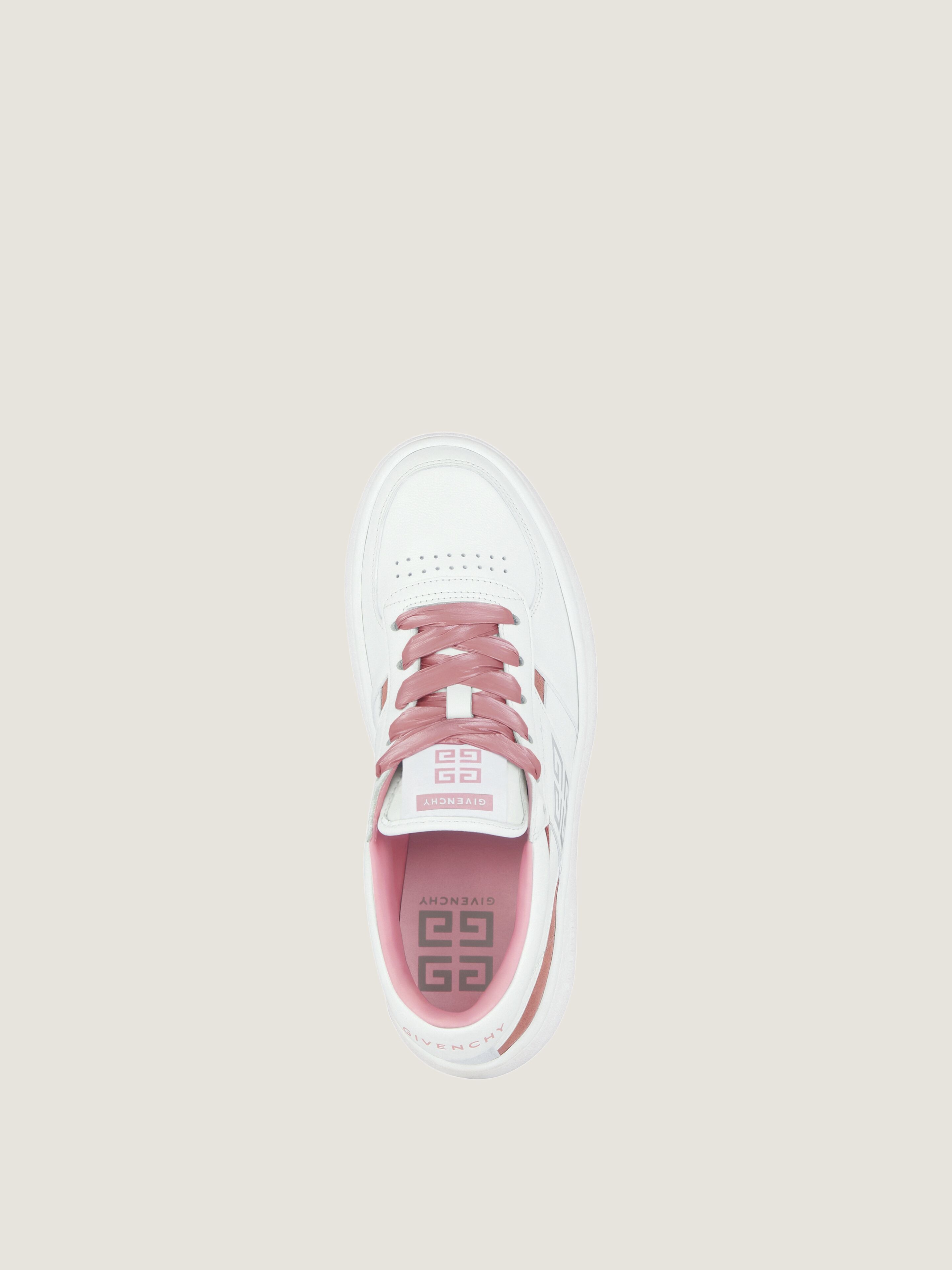 【関税込み】Givenchy ホワイト＆カーキ G Move スニーカー G Move sneakers in mixed leathers in - white/pink | Givenchy US