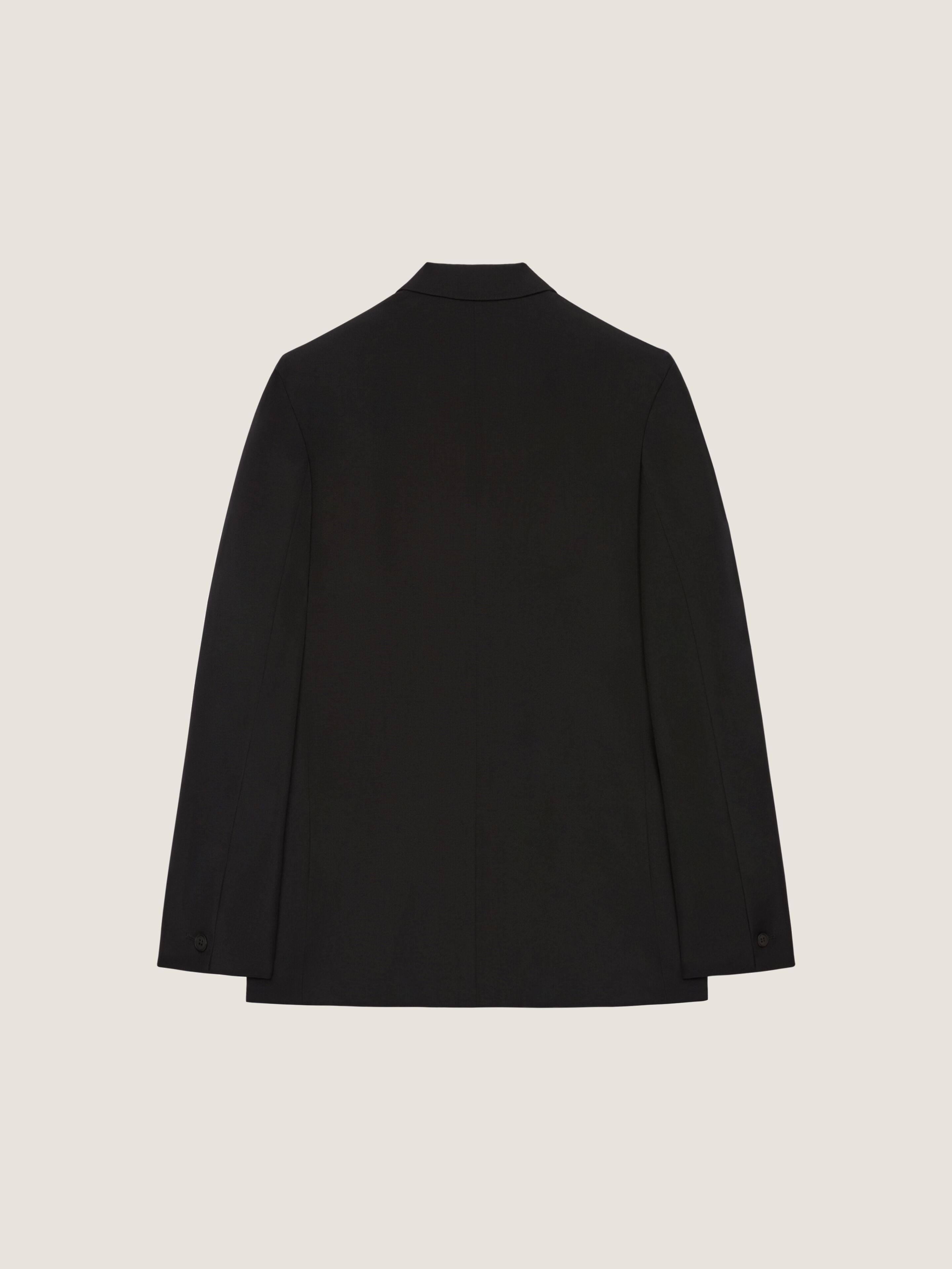 Slim fit jacket in wool with stitching details in - black