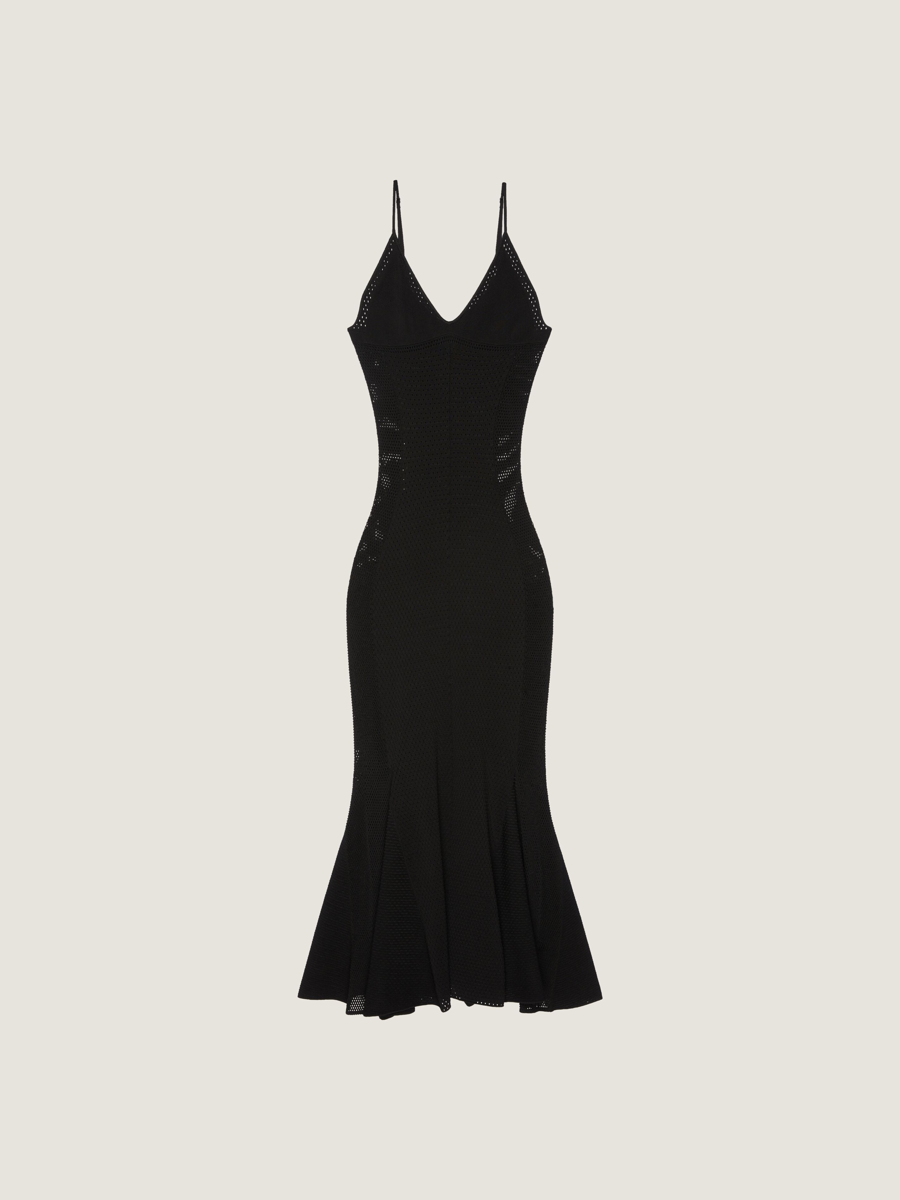 Givenchy Midi Dress In Openwork Knit In Black