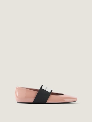 Ballerines Sliced Square en cuir vernis