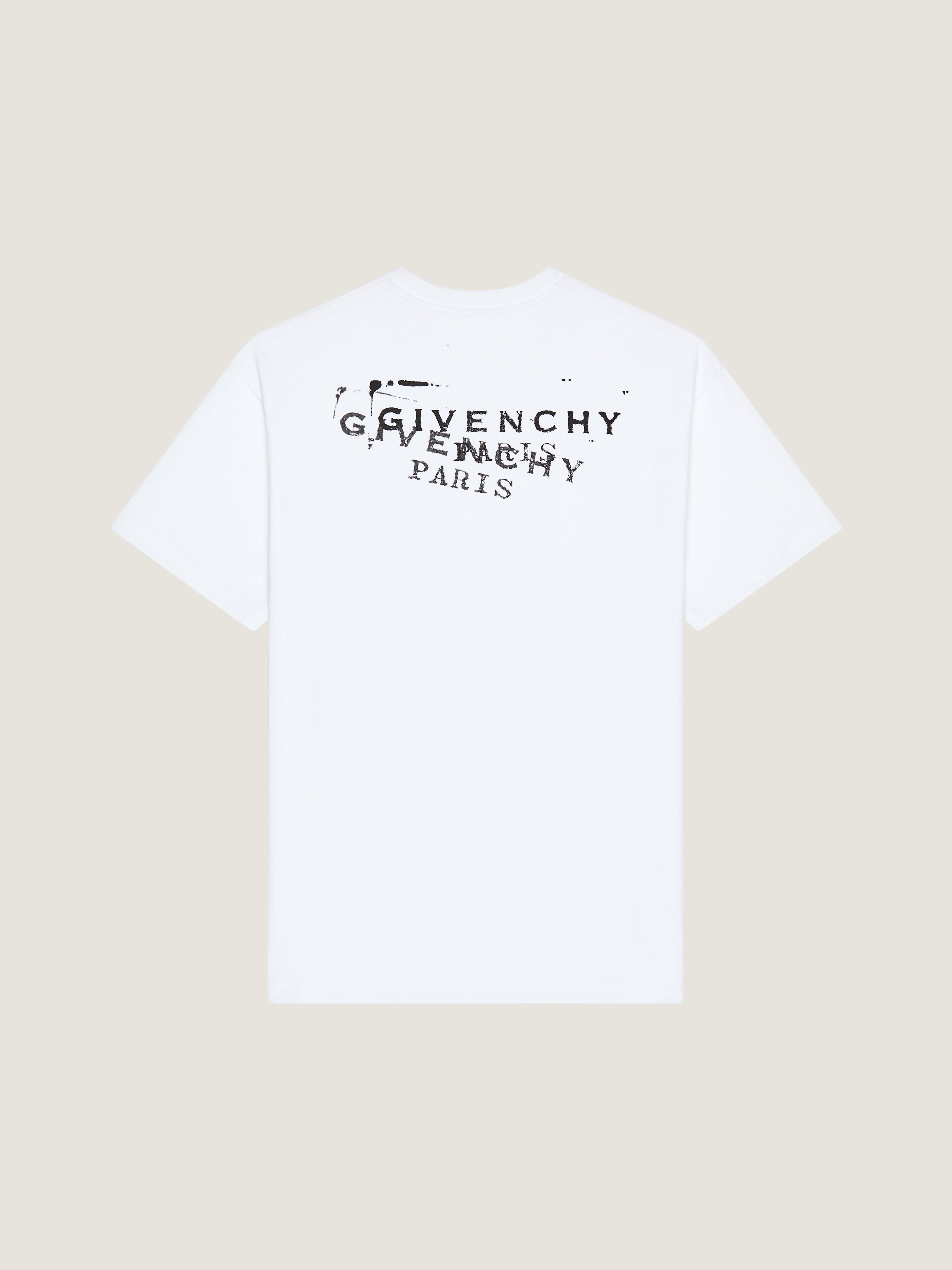 GIVENCHY ホワイト ロゴ Tシャツ T-shirt in cotton with GIVENCHY Stamp print - white in - white