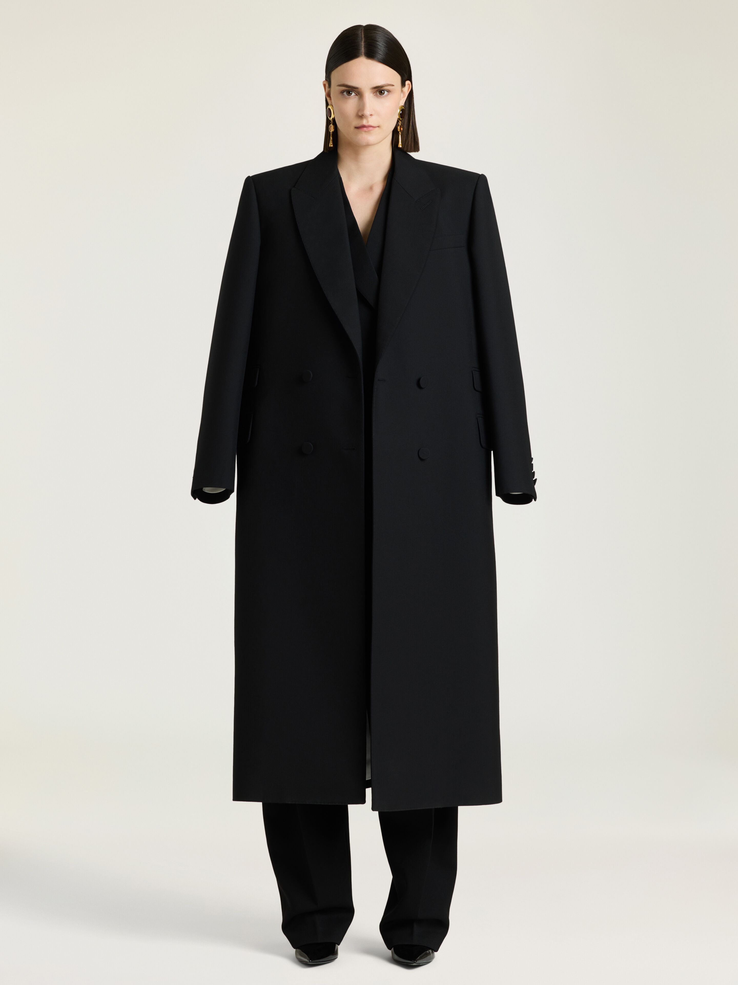 Long tailored coat in wool in - black - BWC0GK16ZP-001 | Givenchy NL
