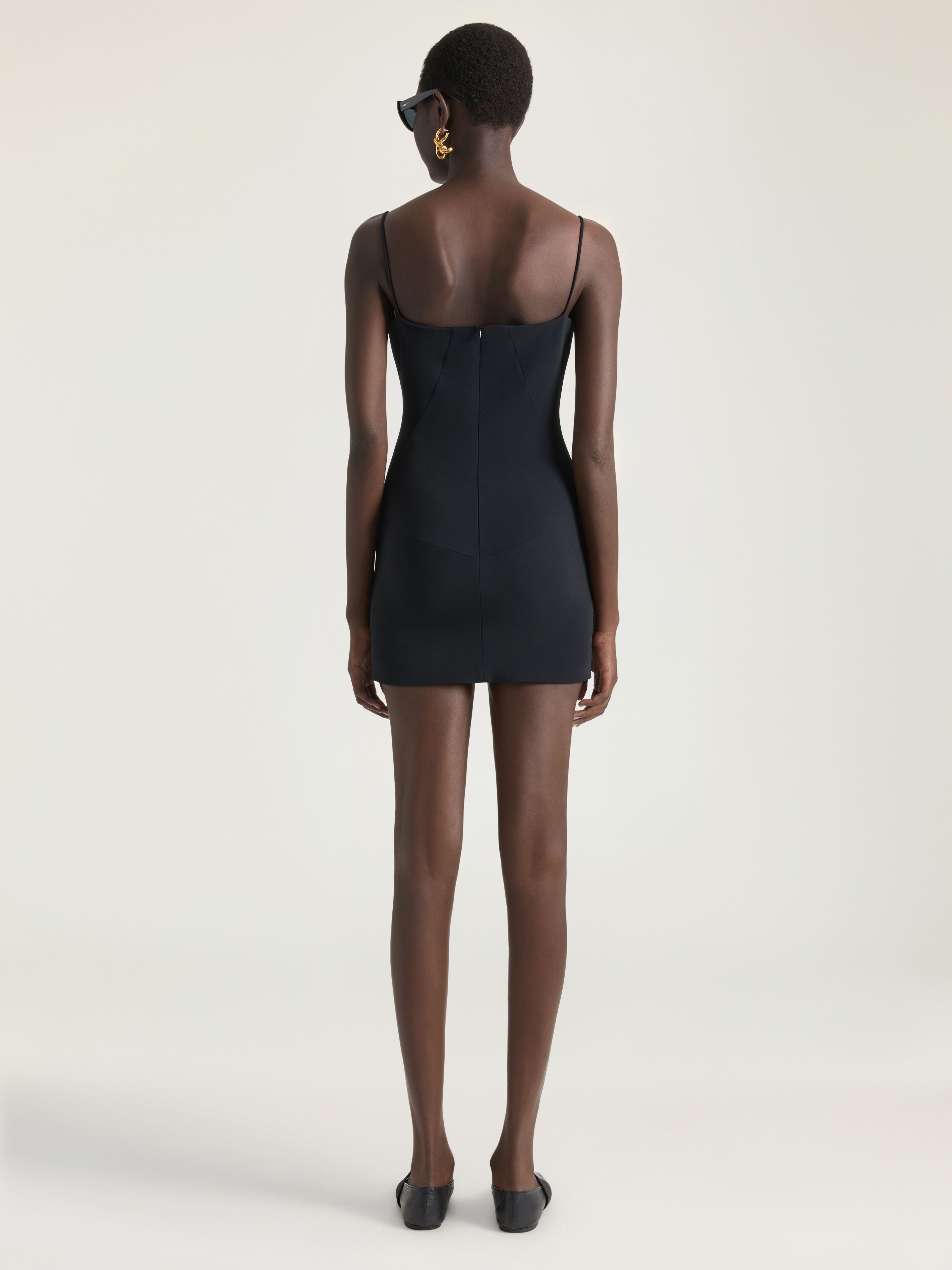 Sliced mini dress in crepe cady in - black - BW22K7164K-001