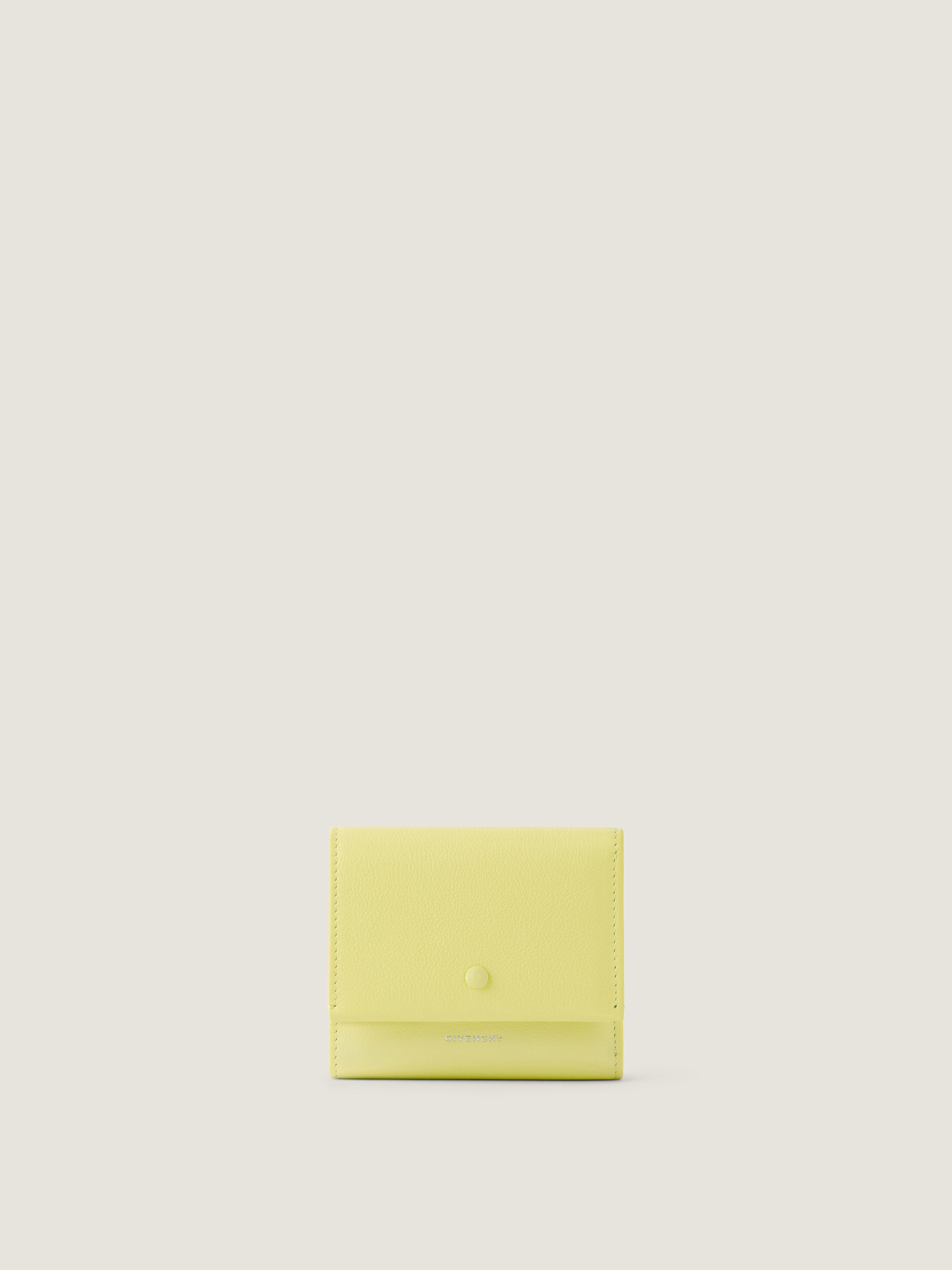 Givenchy Day Wallet In Grained Leather In Yellow