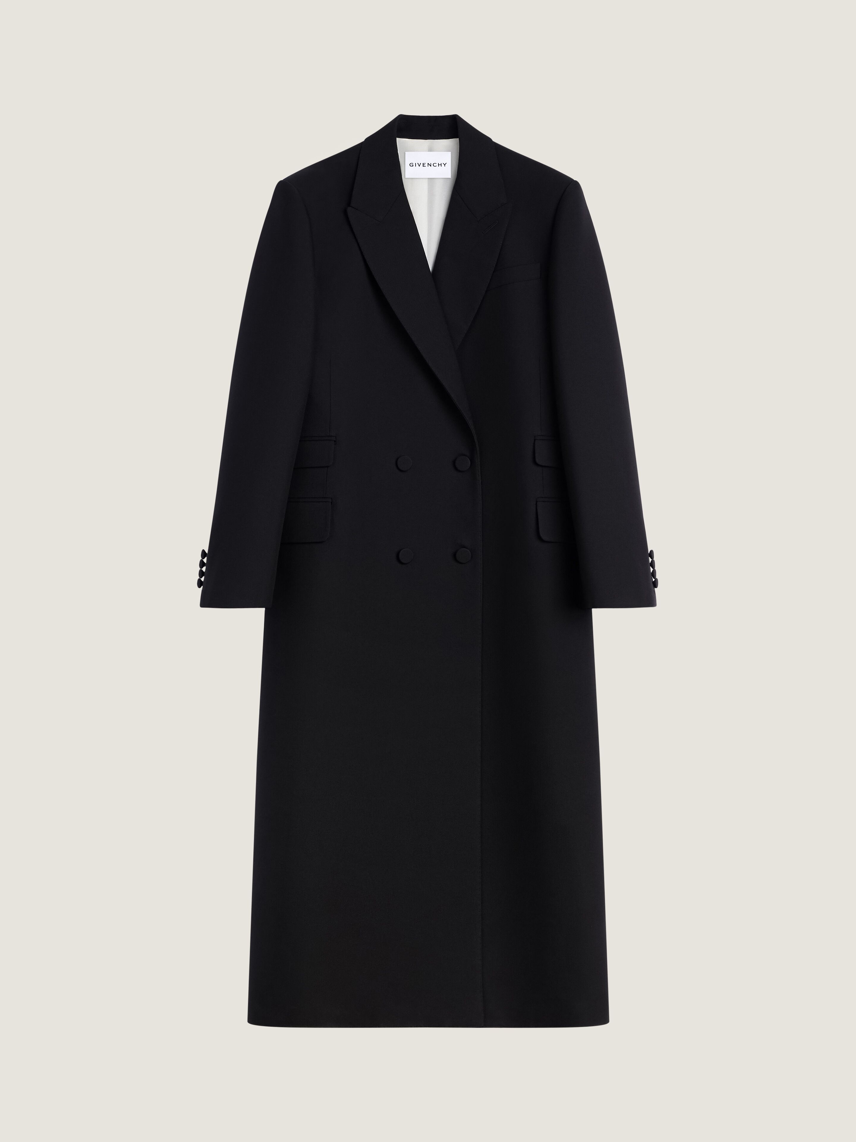 Long tailored coat in wool in - black - BWC0GK16ZP-001 | Givenchy DE