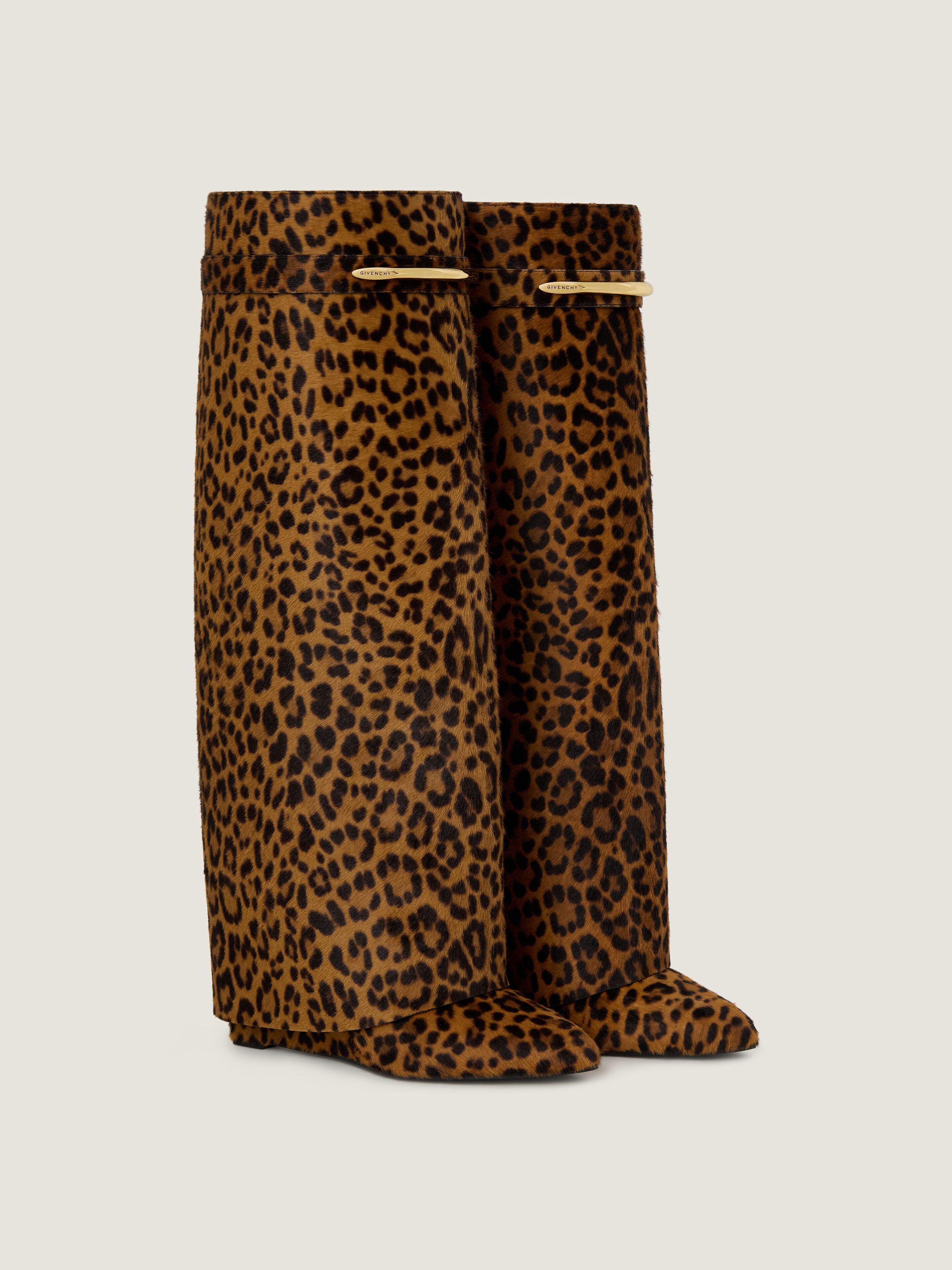 Shark Pinch boots in leopard pony-effect leather in - black/beige