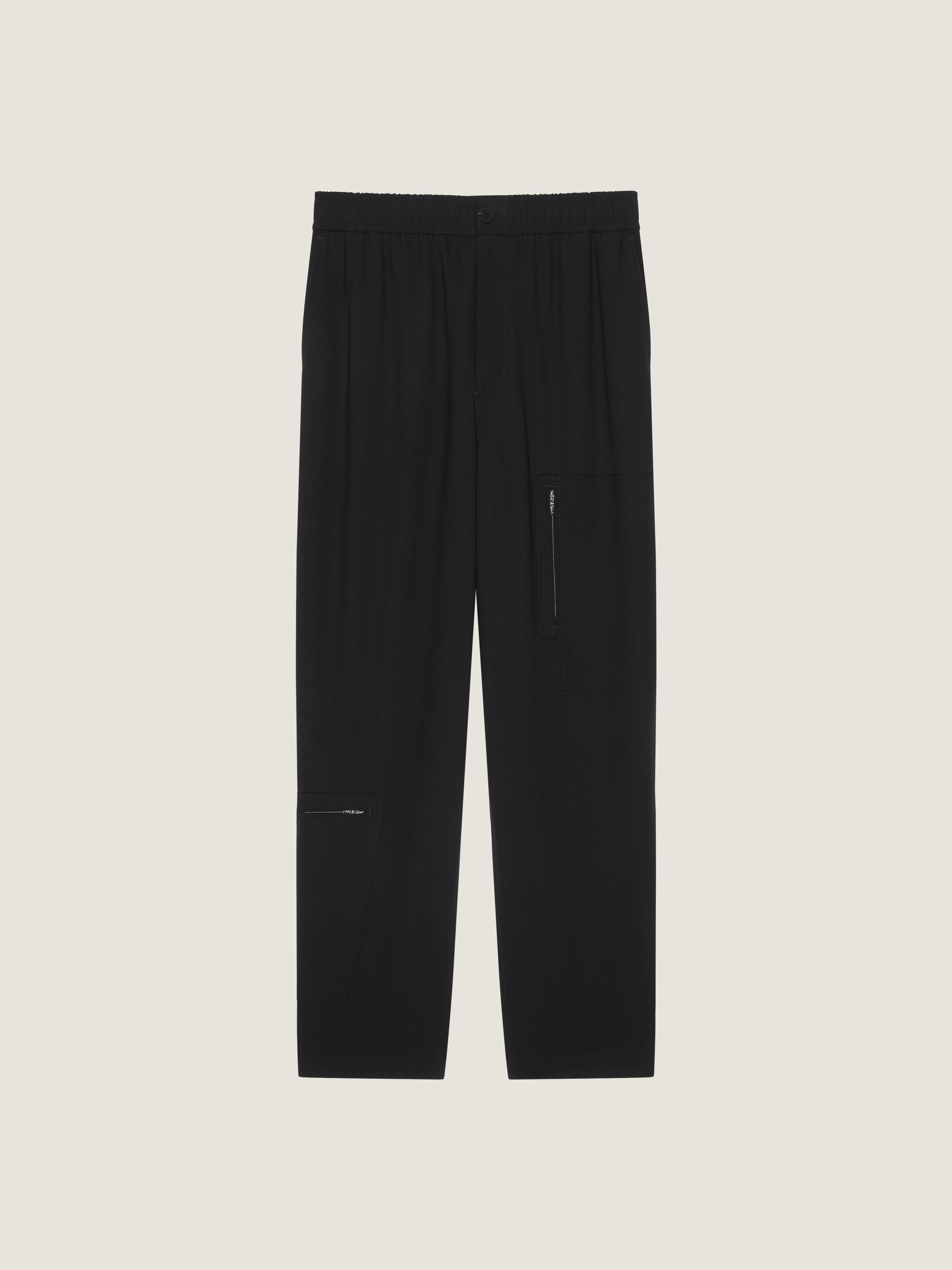 Multi zip trousers in wool crepe in - black - BM51NK1YJG-001