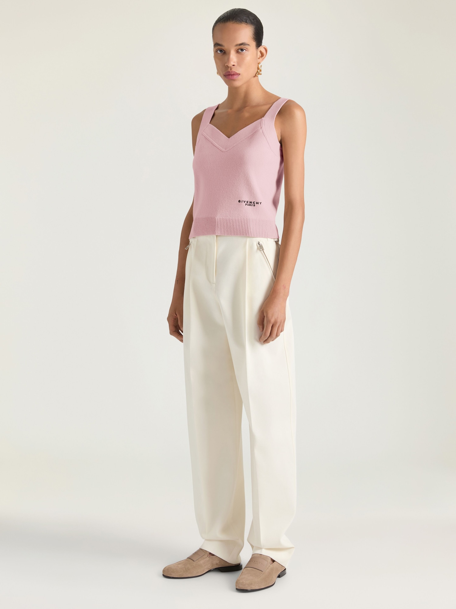 Tank top in wool and cashmere