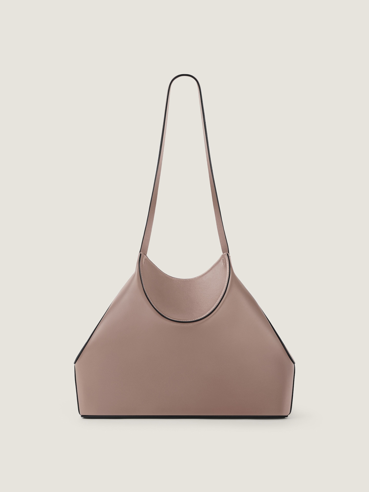 Small Facet tote bag in grained leather in - taupe - BB516PB2DL 