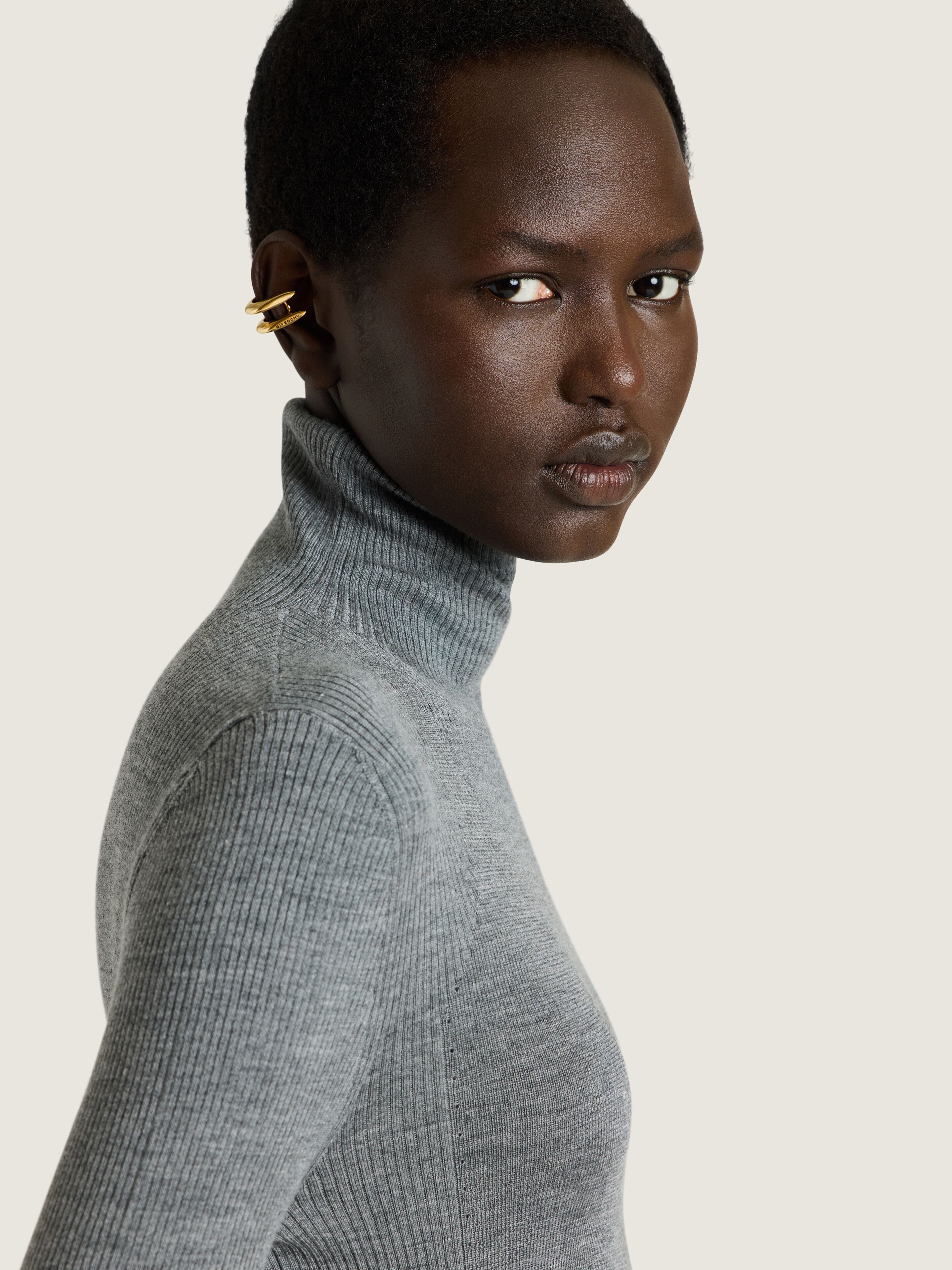 Turtleneck sweater in wool and silk in - dark grey - BW90WX4ZVE