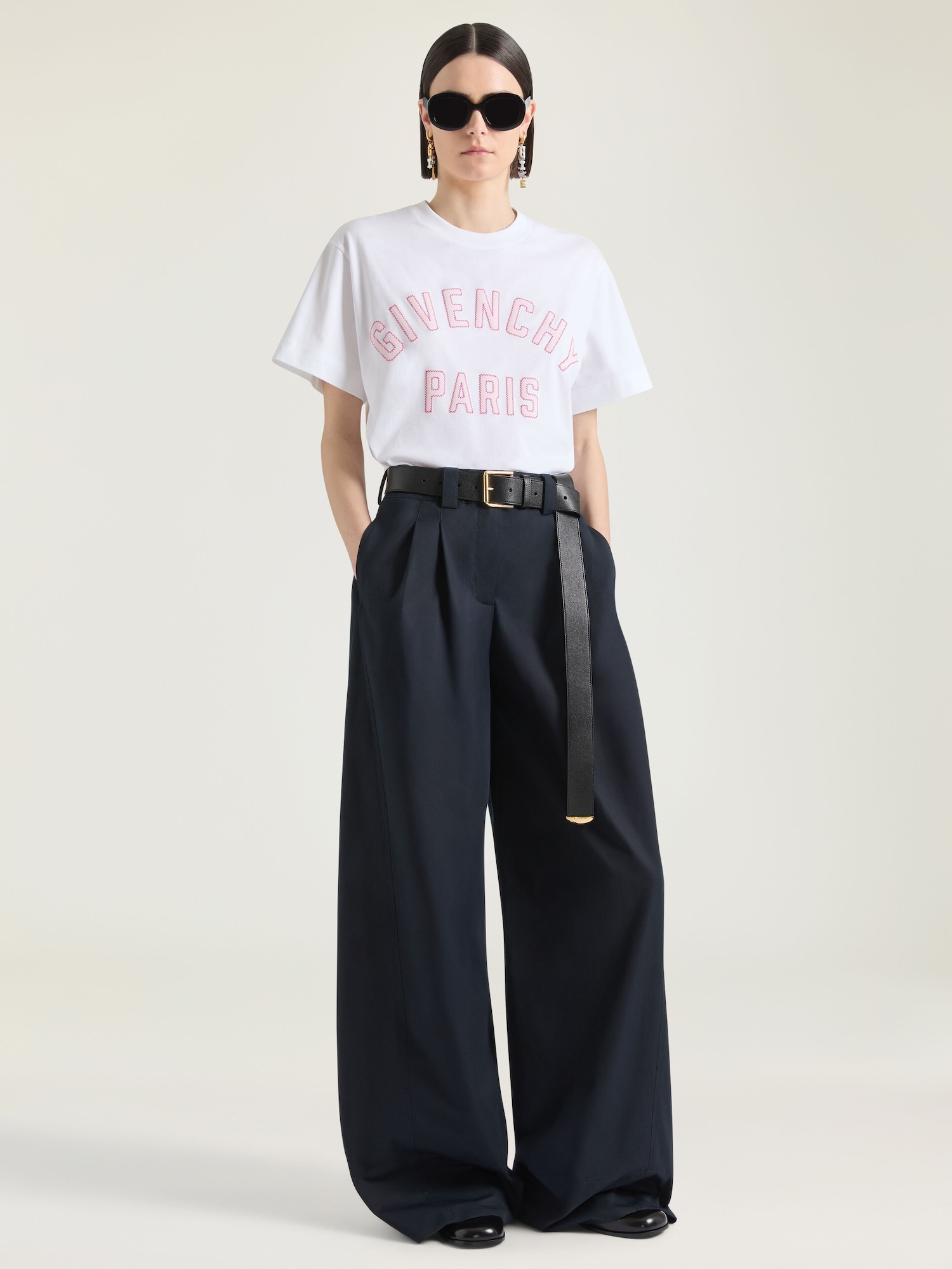 GIVENCHY GIVENCHY PARISエンブロイダリーコットン Tシャツ