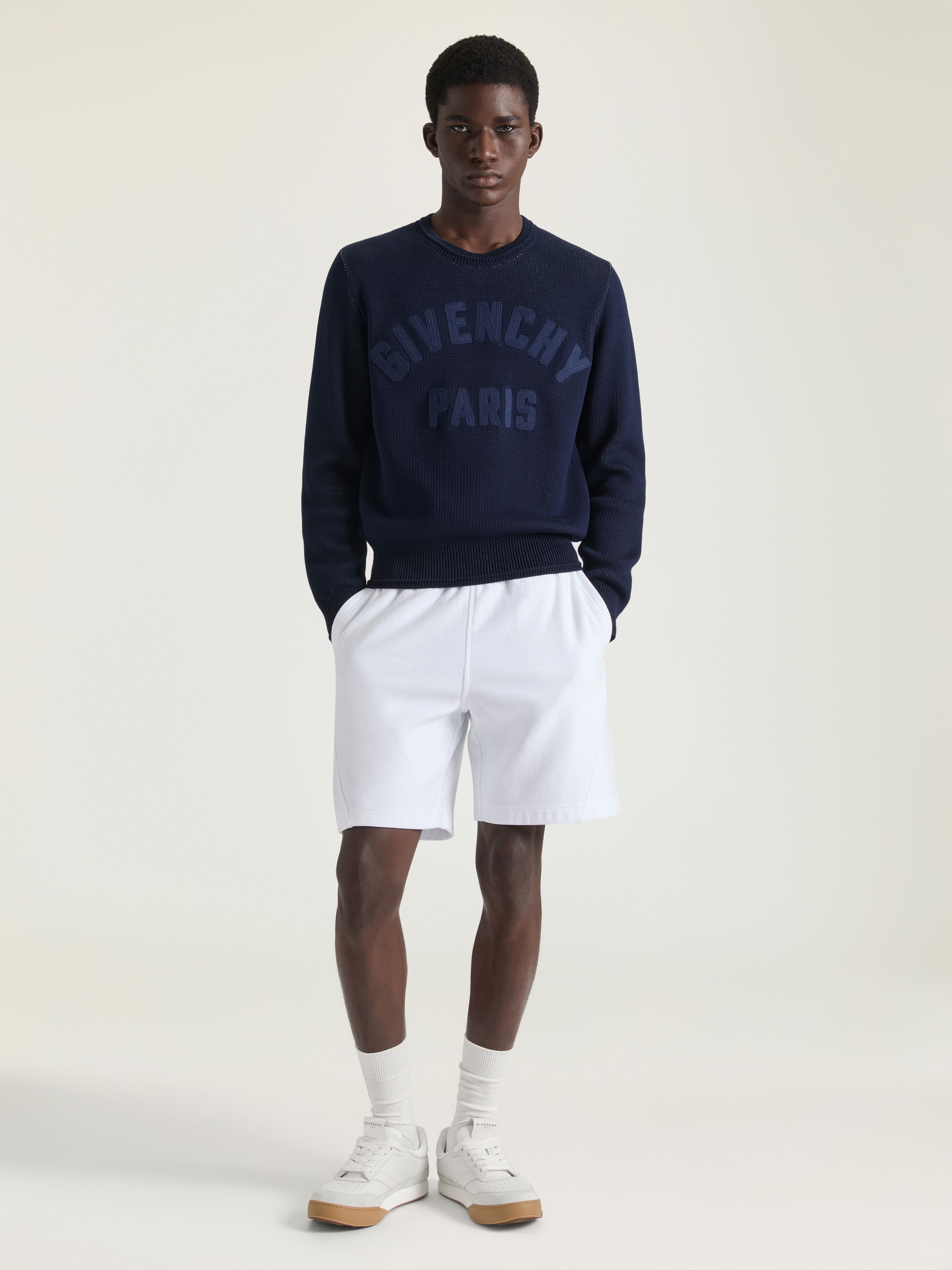 Sweater in cotton knit with Givenchy Paris embroidery in - dark