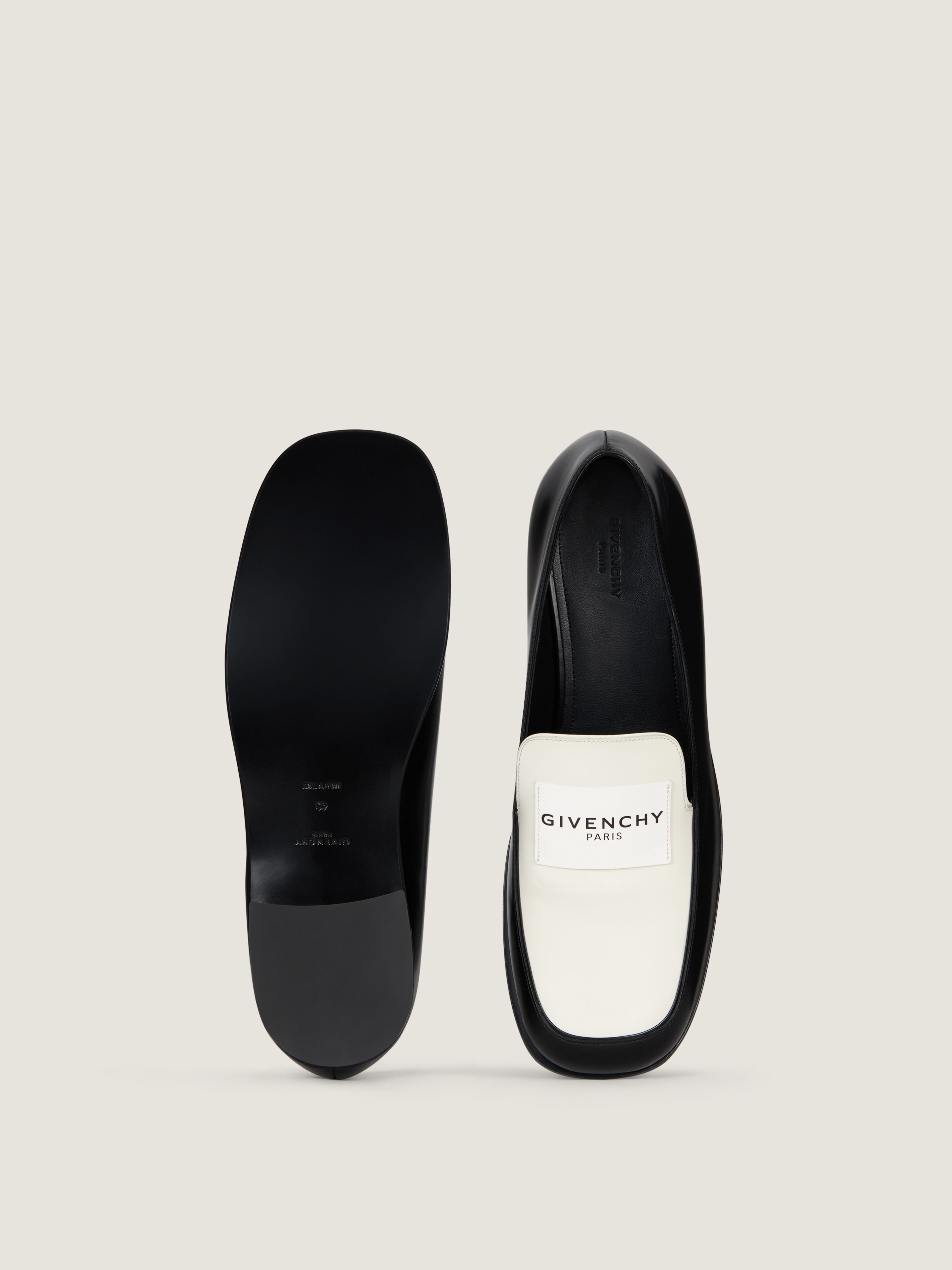 Tux bicolor loafers in leather in - black/white - BE202QE2H5-004
