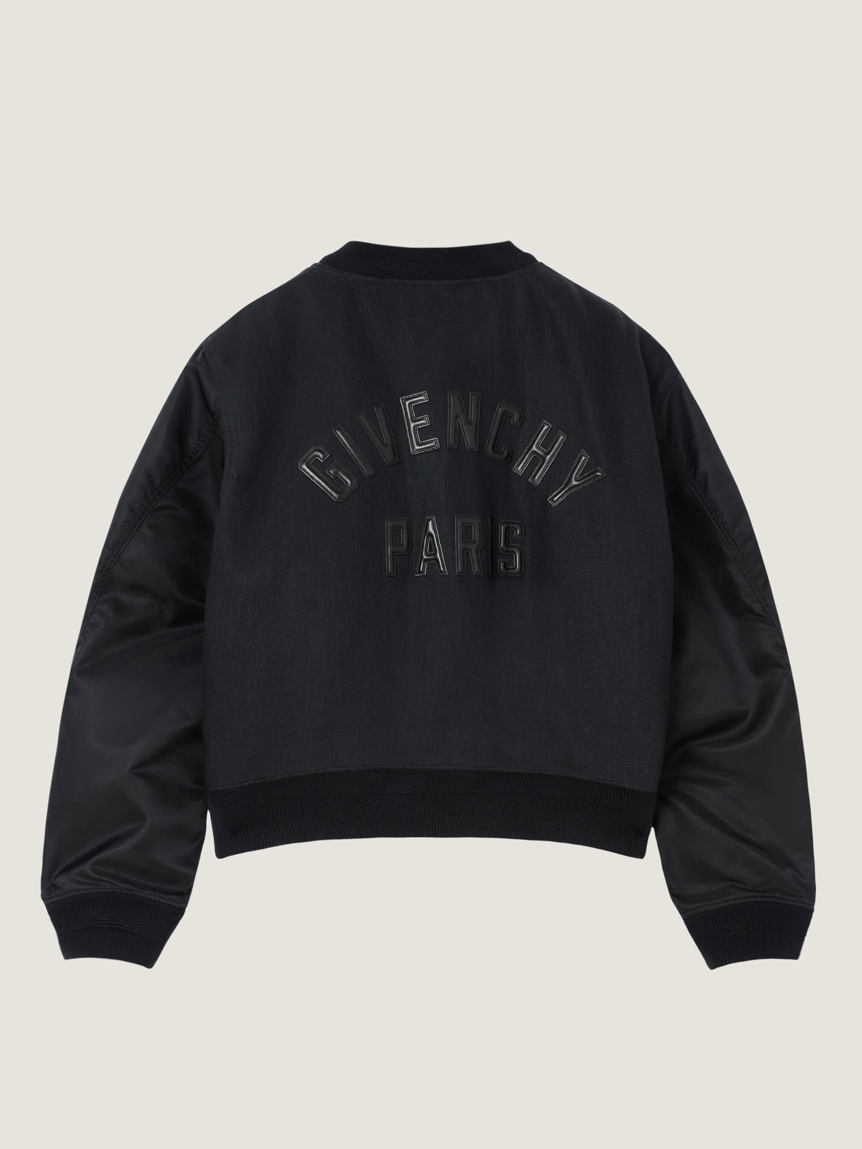 GIVENCHY paris ブルゾン　イタリア製 Mix material blouson with Givenchy Paris embroidery | Givenchy US