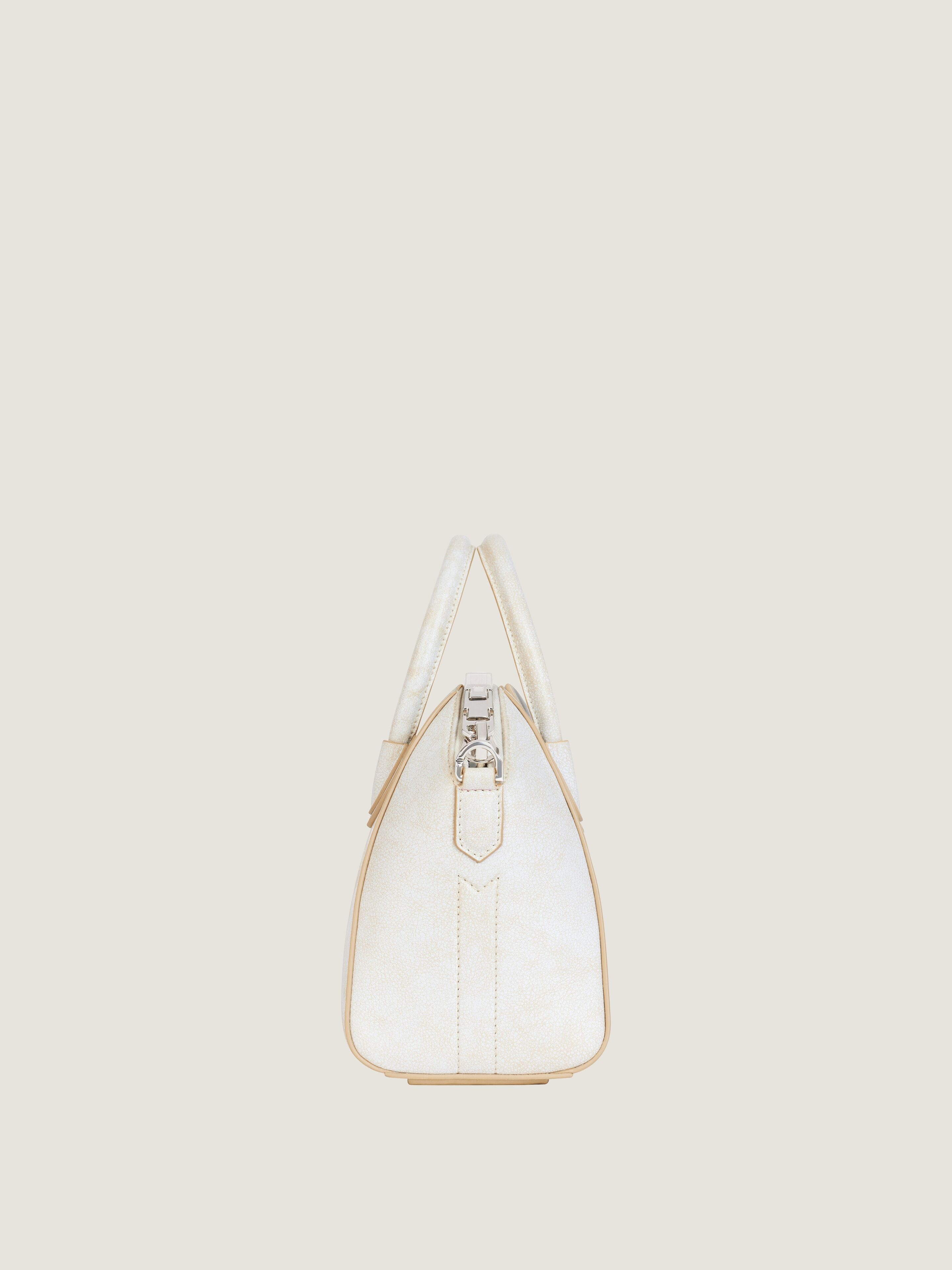 Mini Antigona bag in aged leather in - ivory | Givenchy US