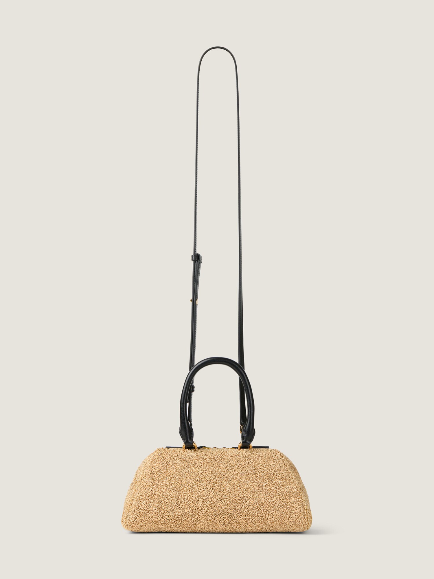 Mini Antigona East-West bag in sponge raffia in - natural 
