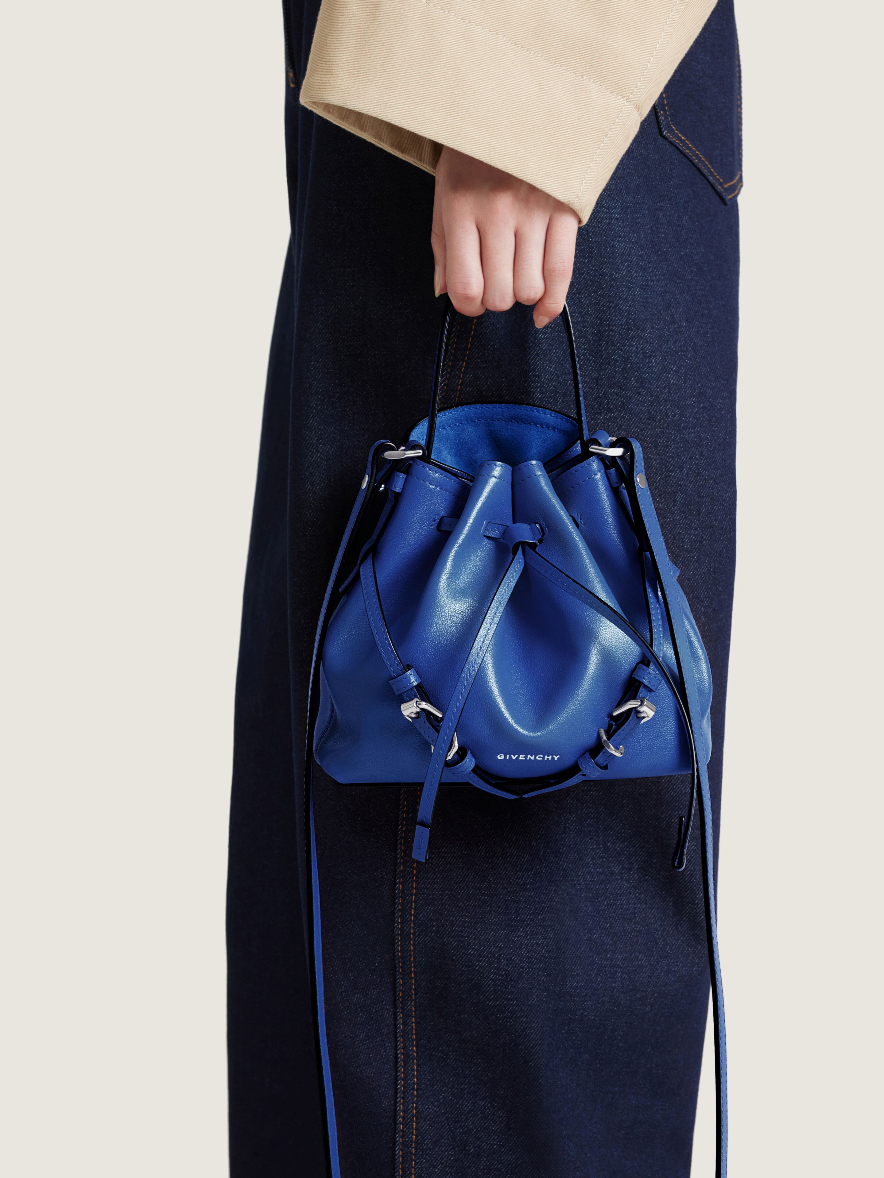Mini Voyou Bucket bag in shiny leather | Givenchy ES | Givenchy