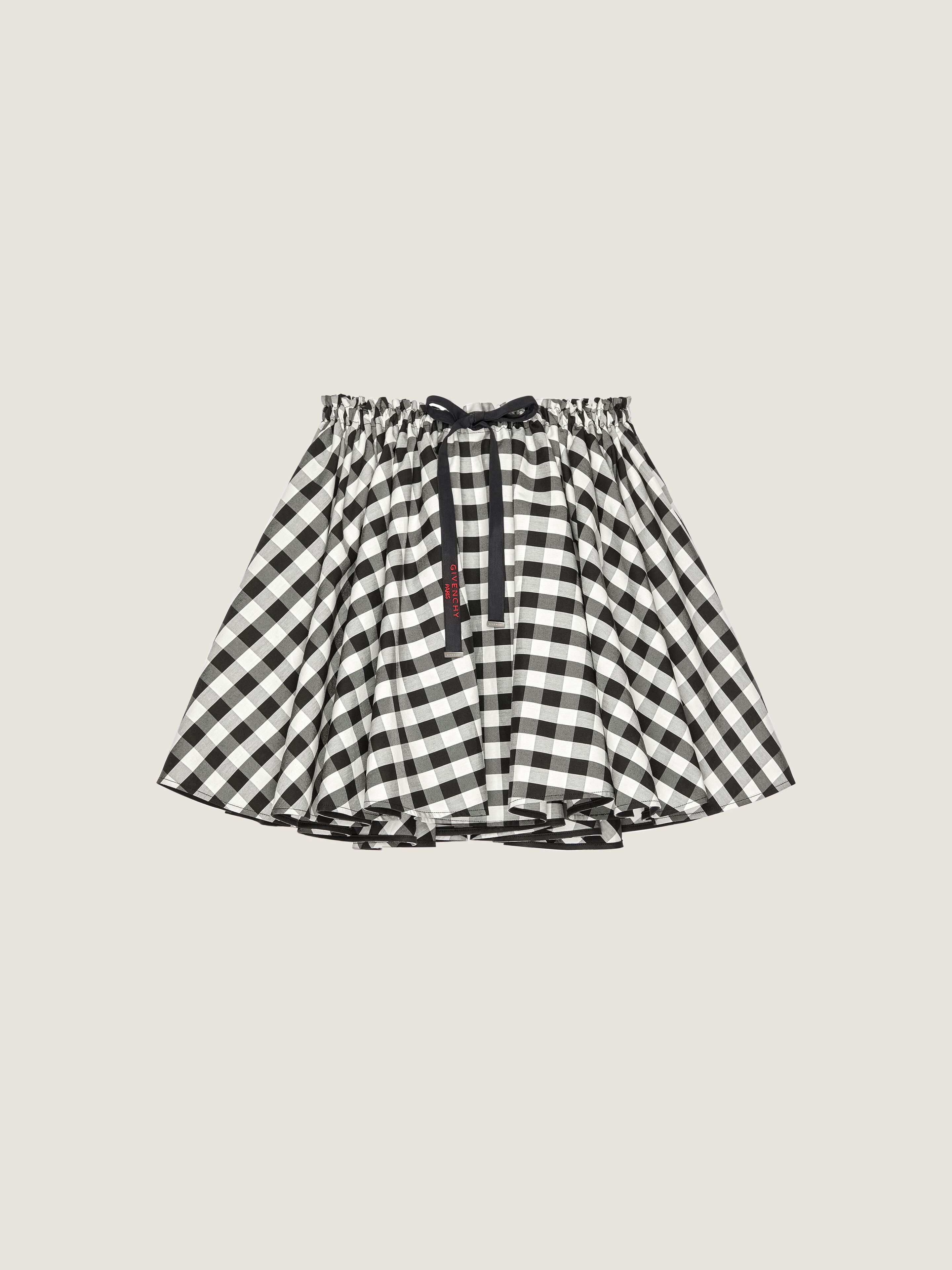 Mini pleated skirt in checked cotton in - black/white - BW413H16B8