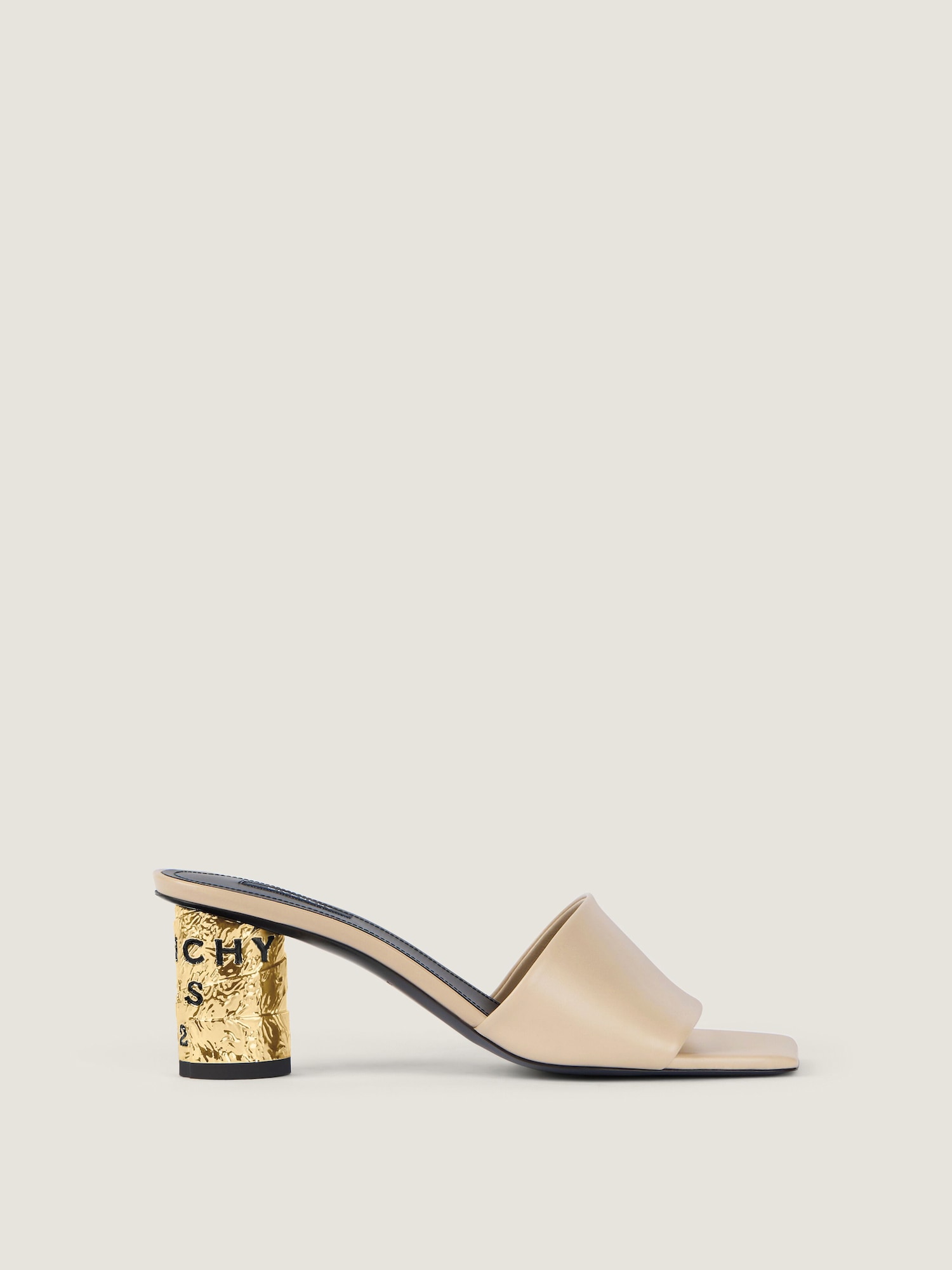 Tape heeled mules in leather in - beige - BE30AGE1J7-250 | Givenchy US