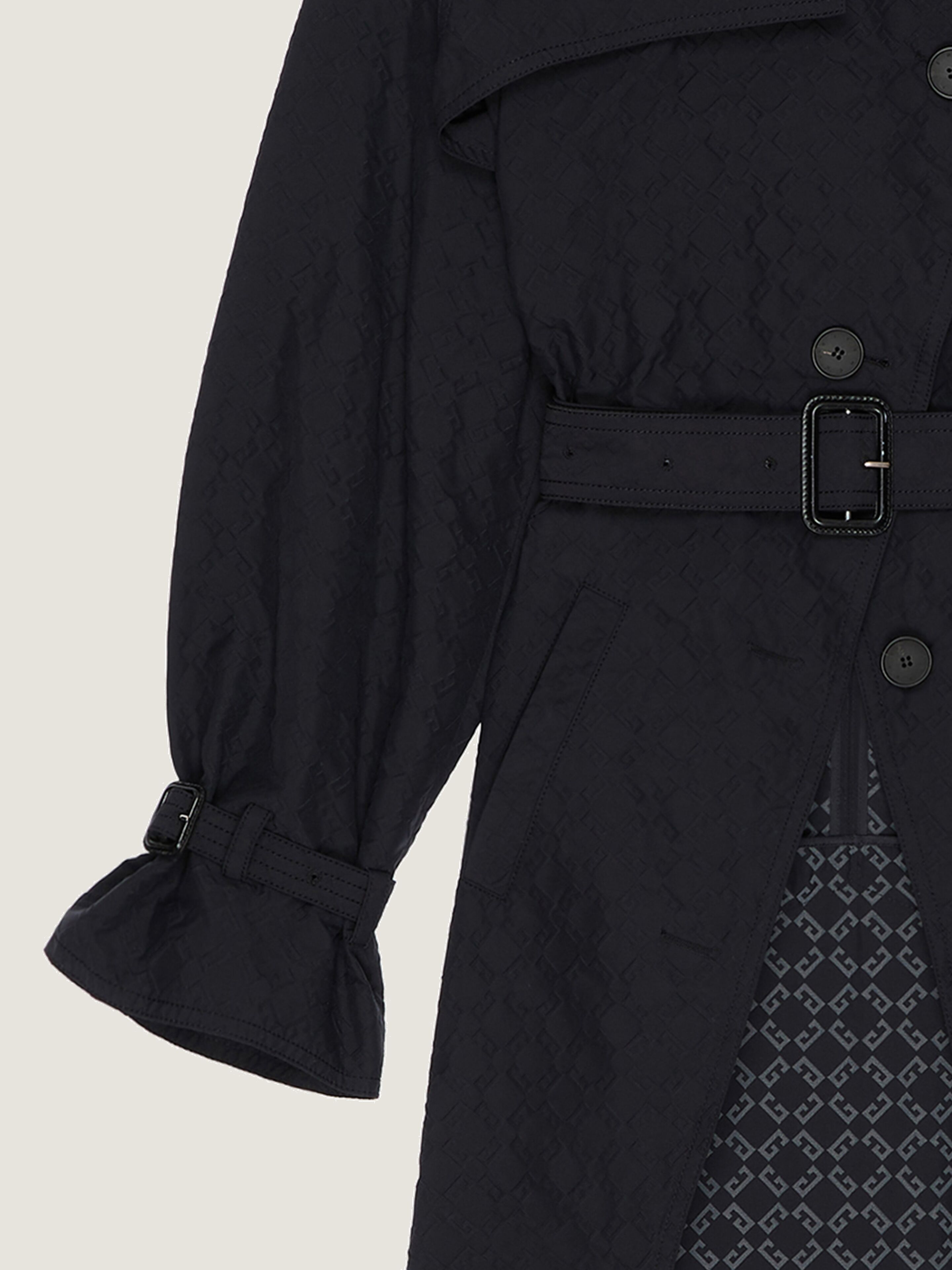 Trench-coat in textured monogram 72 in - dark blue | Givenchy ES