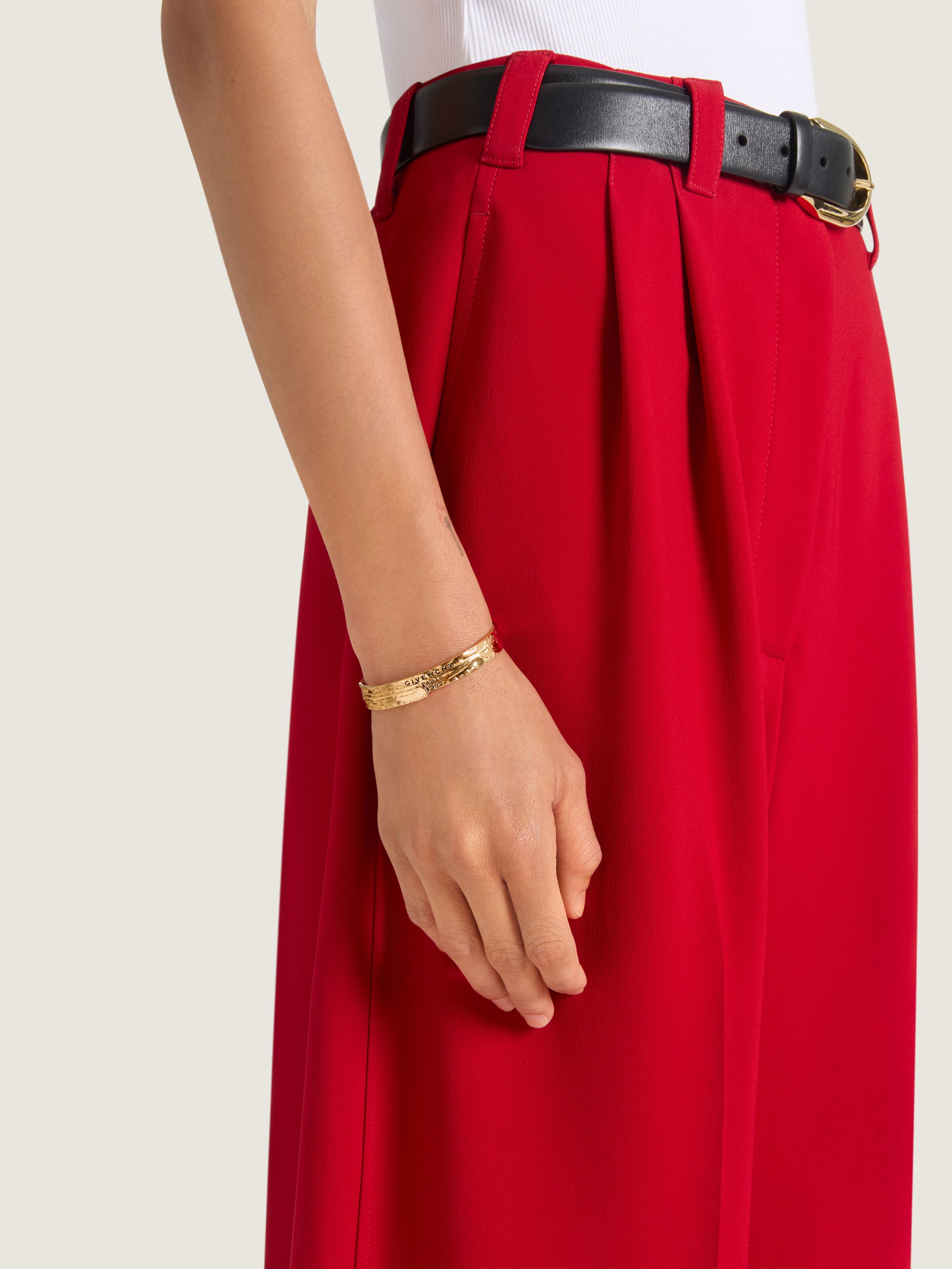 GIVENCHY Tape cuff bracelet in metal and enamel in - antic golden