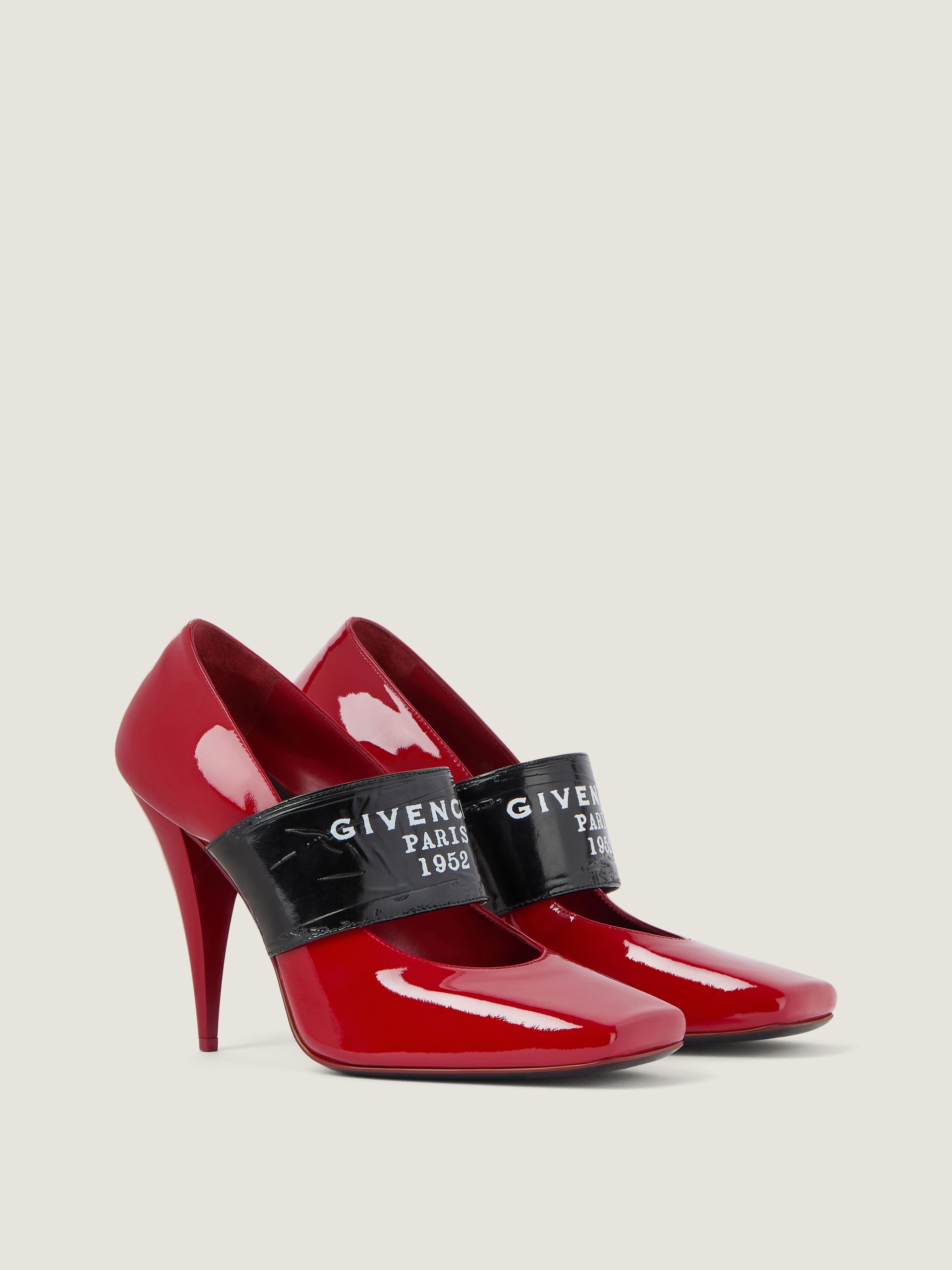 Sliced Square GIVENCHY Tape pumps in patent leather in - deep red