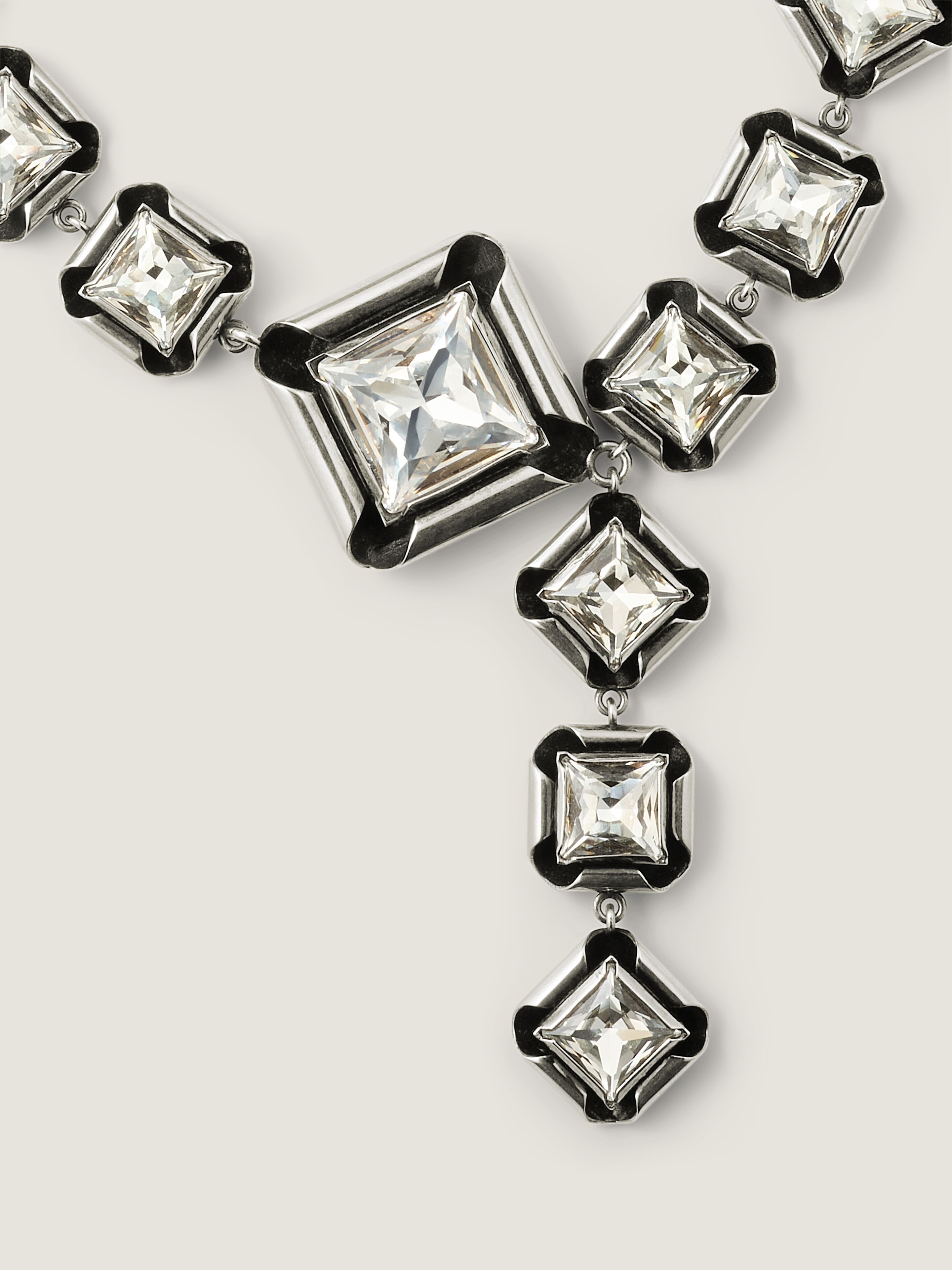 Deconstructed Crystals necklace in metal and crystals in - antic
