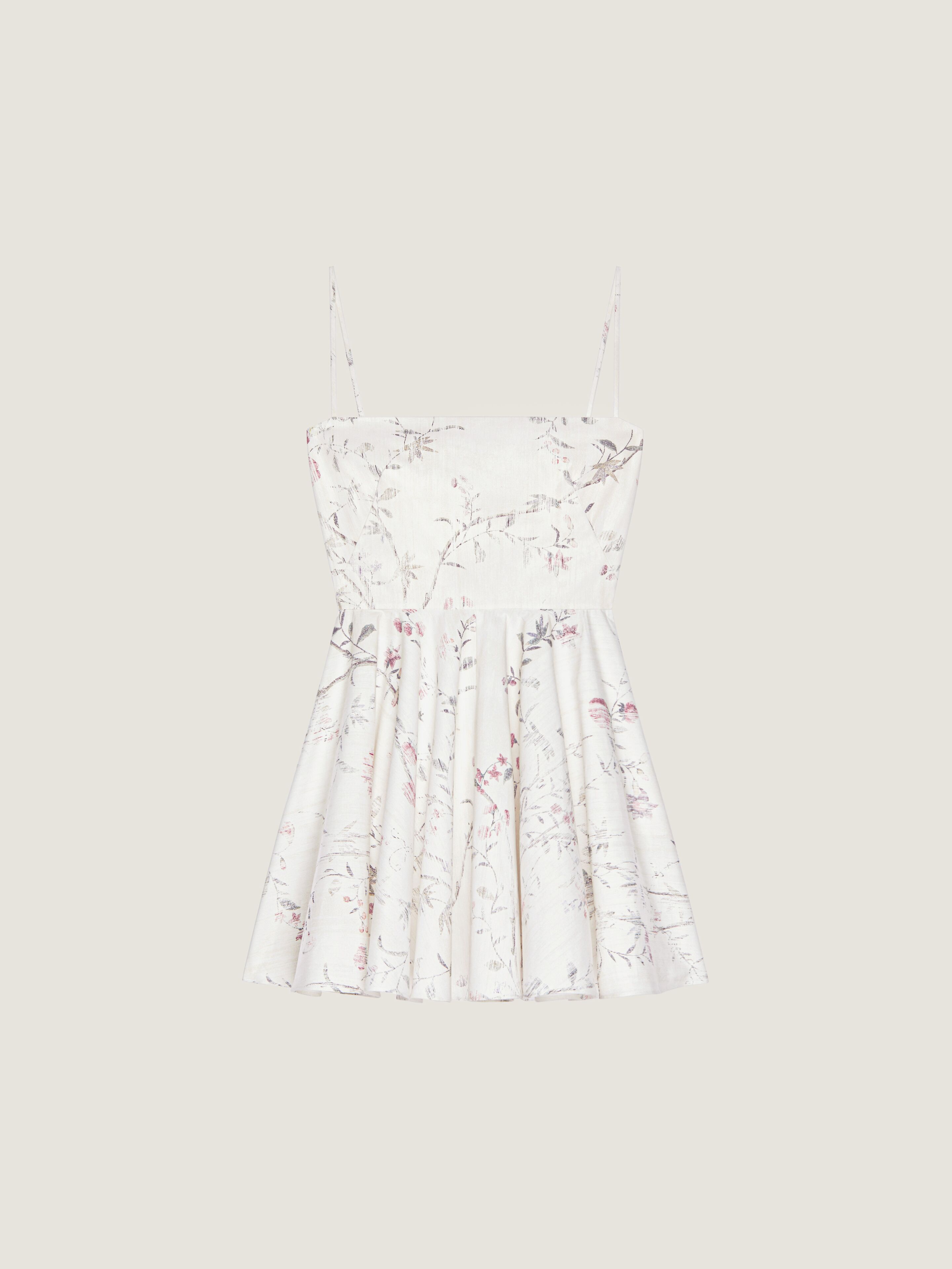 Givenchy - Sliced Mini Dress In Poplin With Floral Print - White - Cotton - Women - Size: 42