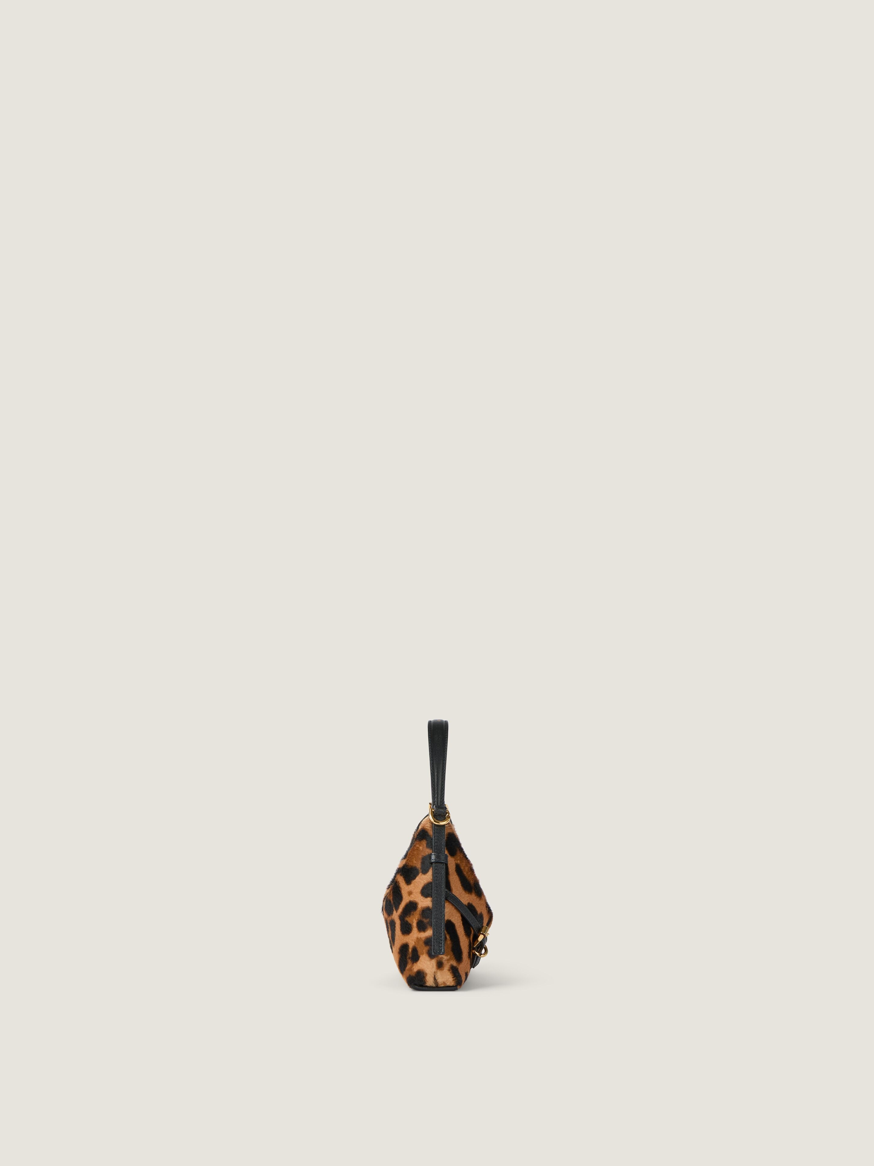Nano Voyou bag in pony effect leather with leopard pattern in